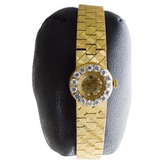 Rolex 18Kt Gold Ladies Modernist Style for Serpico 
Laino Diamond Bezel 1960
s