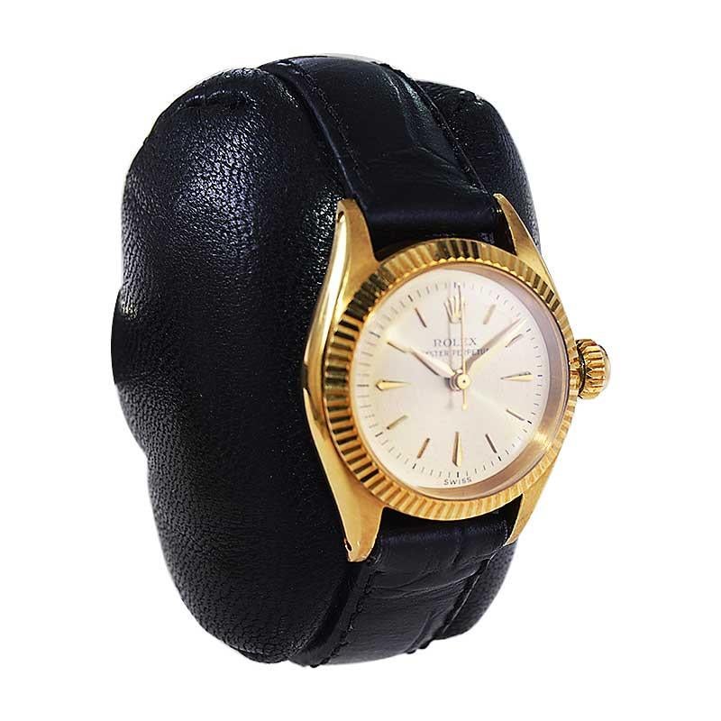 Rolex 18Kt. Gold-Damenuhr in neuem Zustand aus dem Jahr 1960 (Modernistisch)