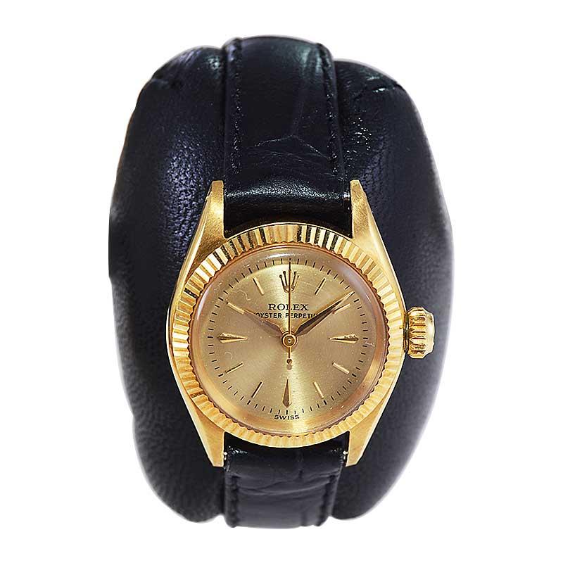 Rolex 18Kt. Gold-Damenuhr in neuem Zustand aus dem Jahr 1960 im Zustand „Hervorragend“ in Long Beach, CA