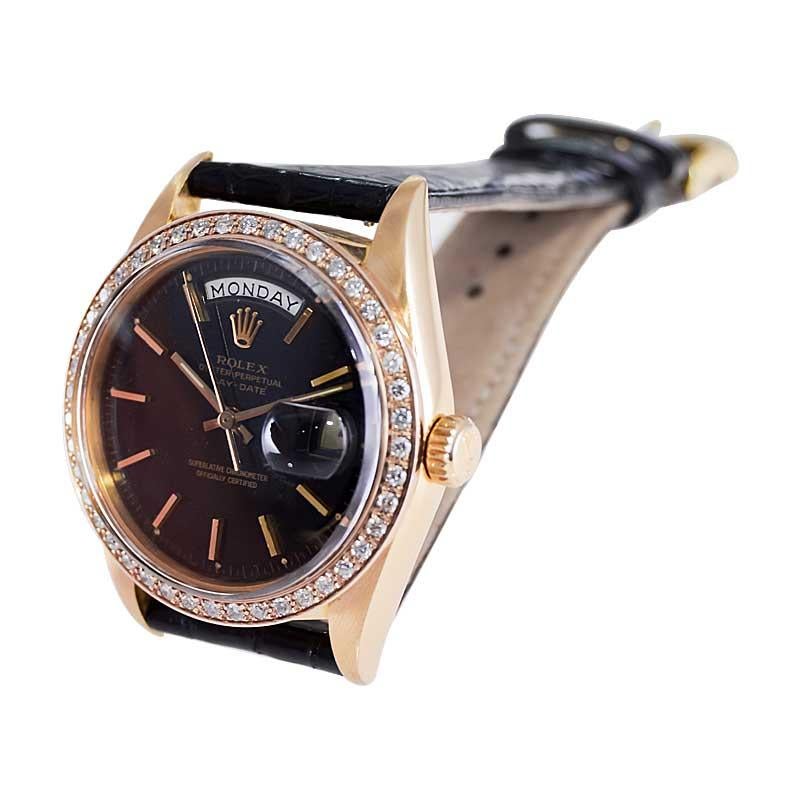 Rolex 18kt. Gold Man's President with Original Factory Black Dial from 1971 5