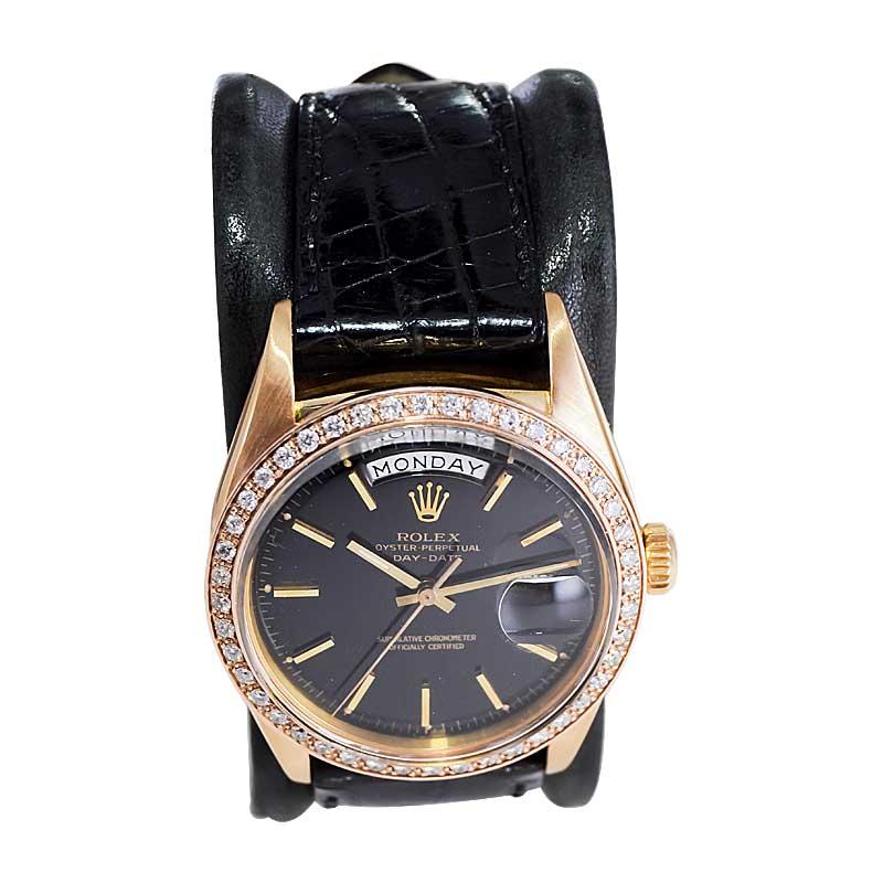 FACTORY / HOUSE: Rolex Watch Company
STYLE / REFERENCE: President / Reference 1803
METAL / MATERIAL: 18Kt. Solid Yellow Gold 
CIRCA / YEAR: 1971
DIMENSIONS / SIZE: Length 44mm X Diameter 36mm
MOVEMENT / CALIBER: Manual Winding / 26 Jewels 
DIAL /