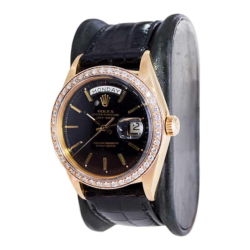 Modernist Rolex 18kt. Gold Man's President with Original Factory Black Dial from 1971