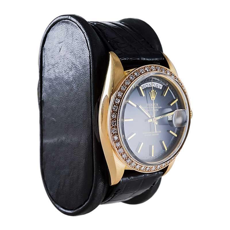 Rolex 18kt. Gold Man's President with Original Factory Black Dial from 1971 1