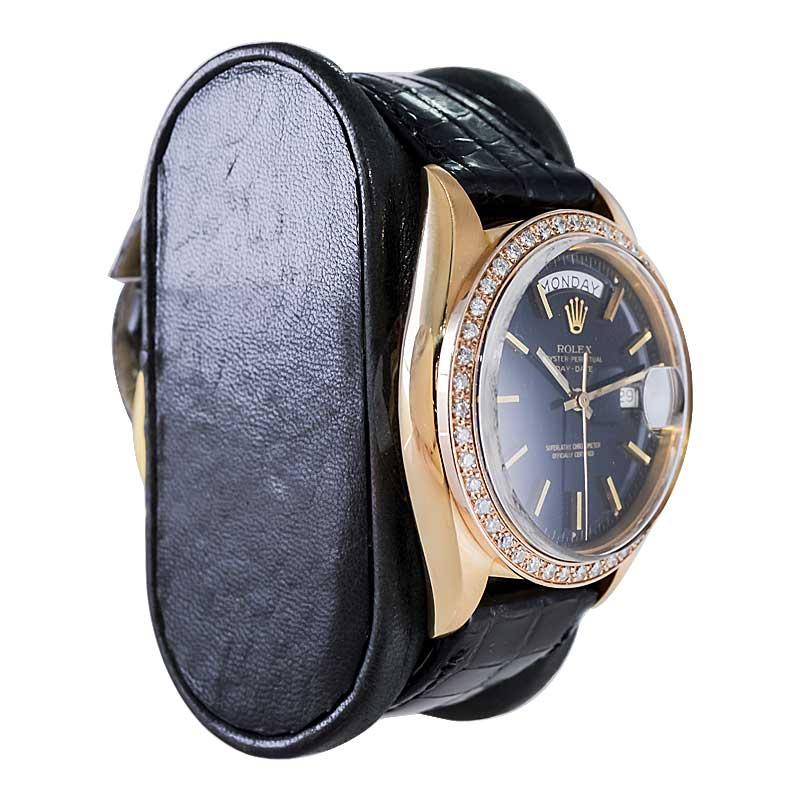 Rolex 18kt. Gold Man's President with Original Factory Black Dial from 1971 2