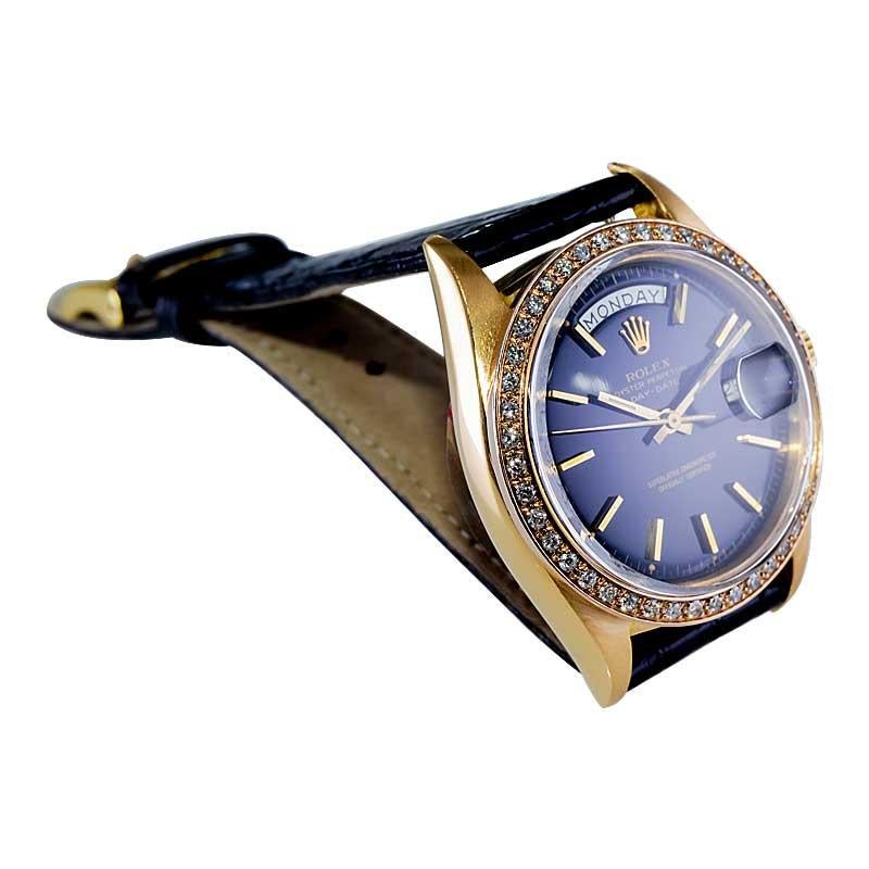 Rolex 18kt. Gold Man's President with Original Factory Black Dial from 1971 3