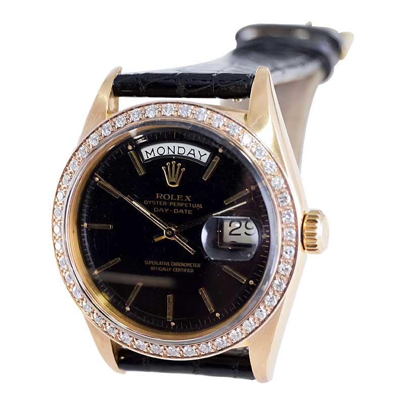 Rolex 18kt. Gold Man's President with Original Factory Black Dial from 1971 4