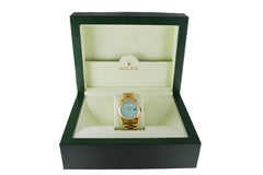 Rolex 18Kt. Gold President with Custom Tiffany Blue Diamond Marker Dial, 1980's