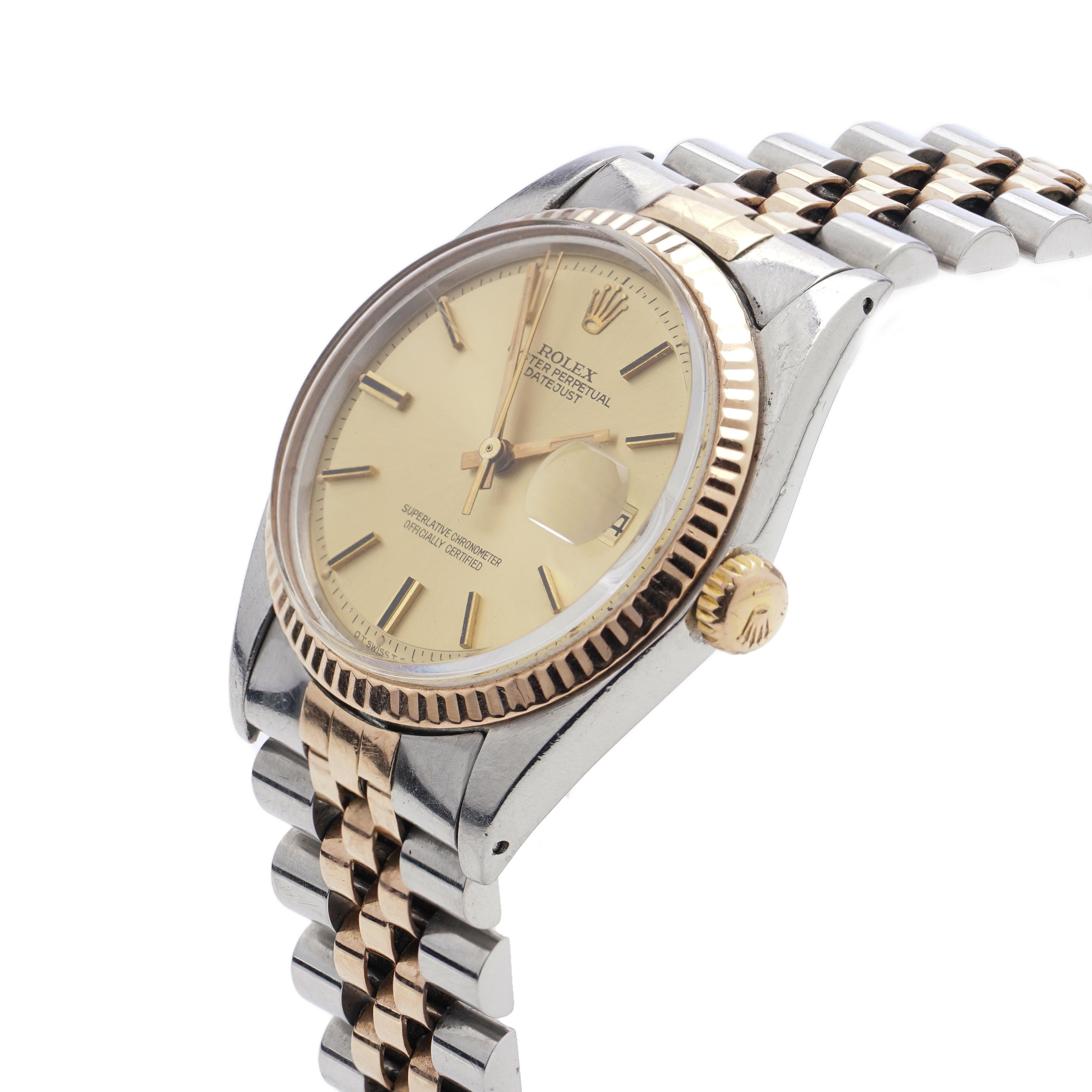  Rolex 18kt. Datejust Oyster Perpetual en or rose et acier inoxydable Pour hommes 