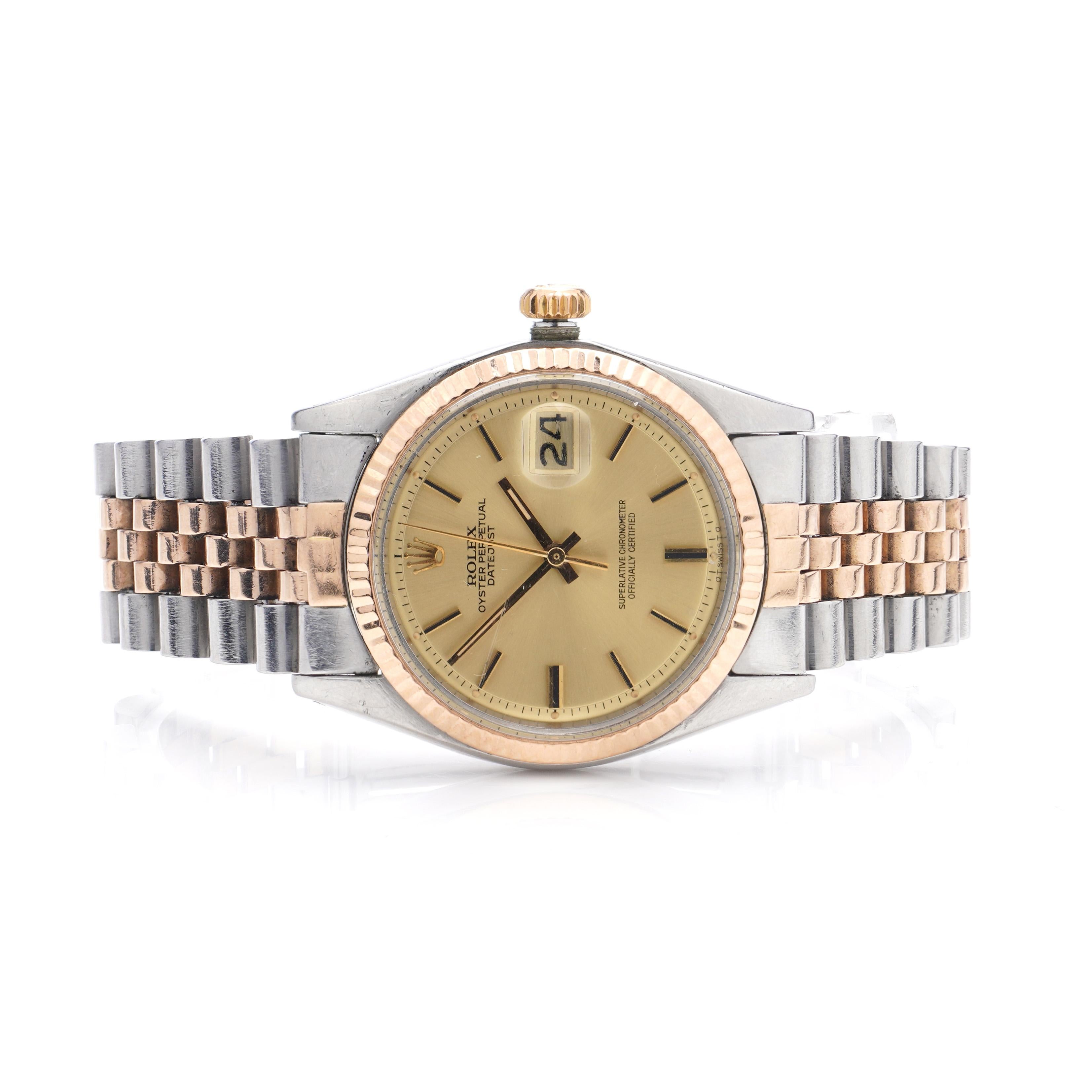 Rolex 18kt. Datejust Oyster Perpetual en or rose et acier inoxydable 5