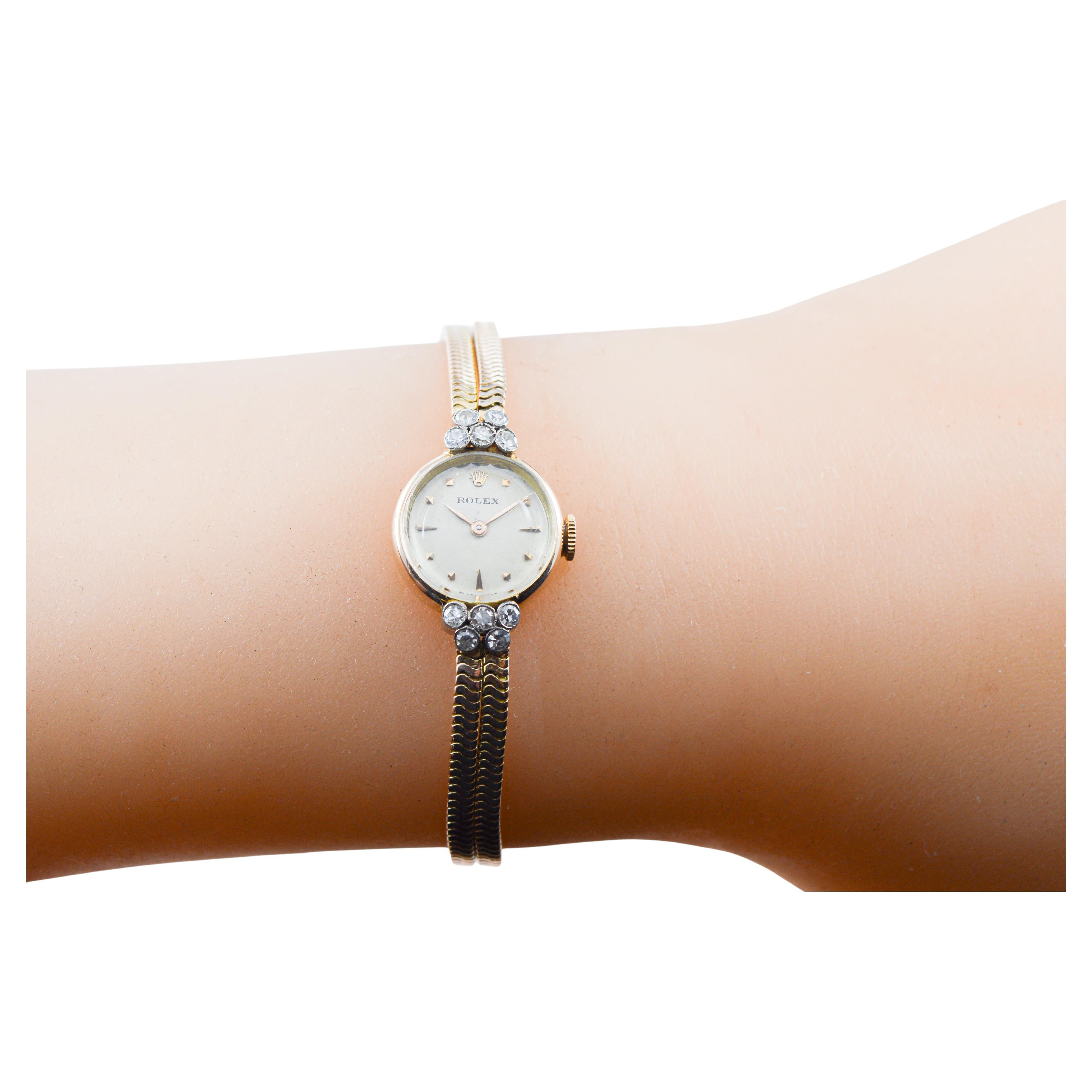 Rolex 18Kt Solid Gold Art Deco Ladies Dress Watch circa 1950's en vente 10