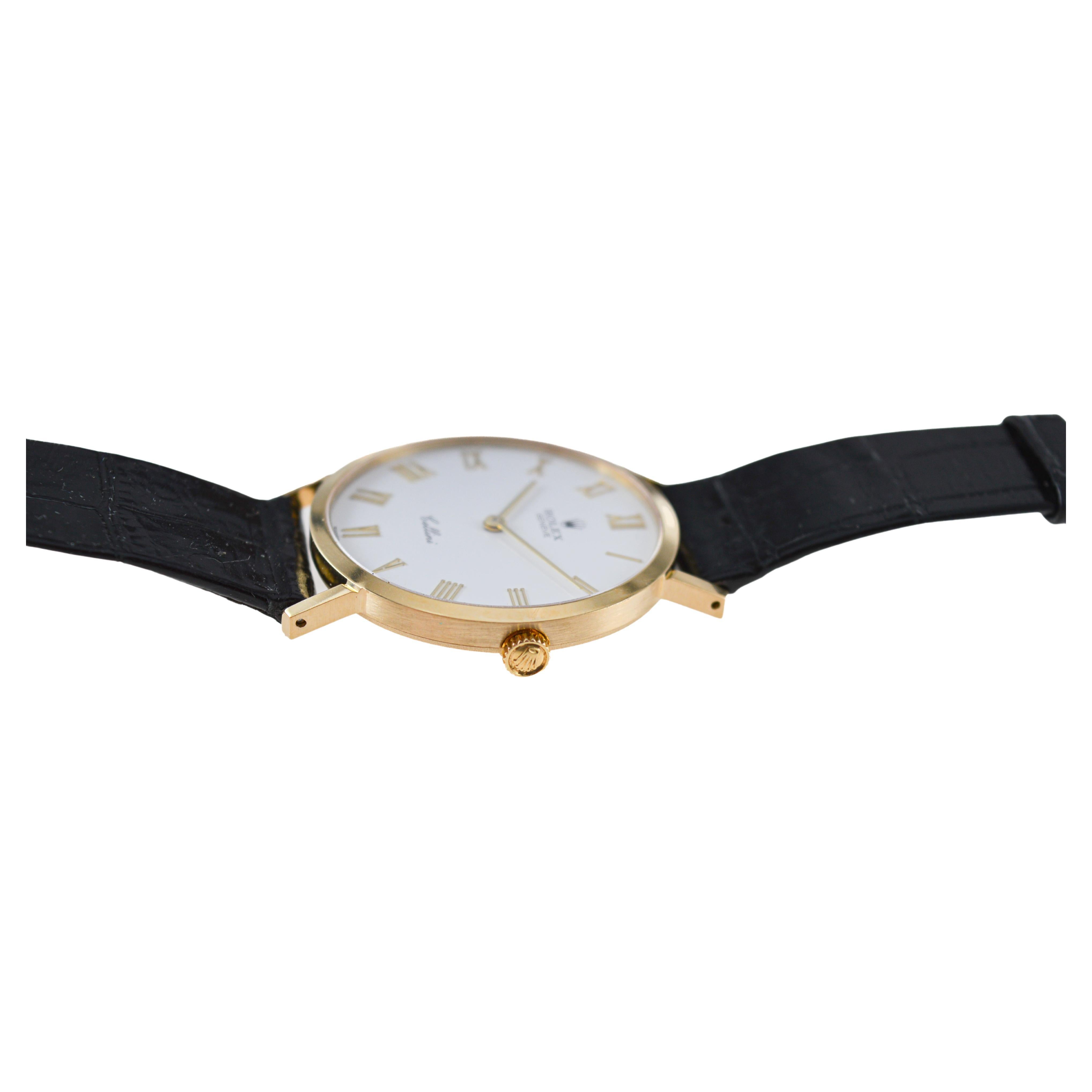 Rolex 18Kt Massivgold Cellini alle Original mit Factory-Riemen und Schnalle 1990er Jahre 6