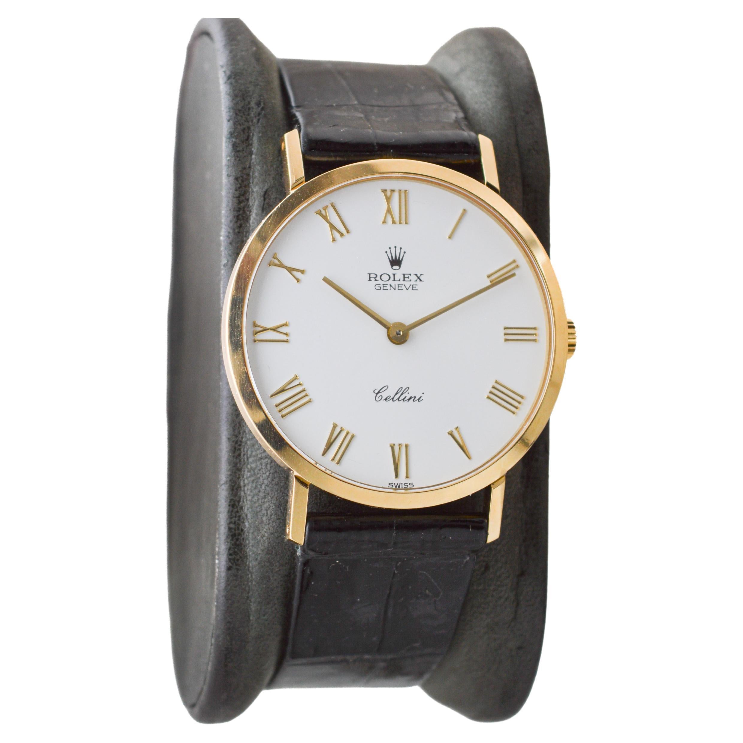 Rolex 18Kt Massivgold Cellini alle Original mit Factory-Riemen und Schnalle 1990er Jahre (Moderne)