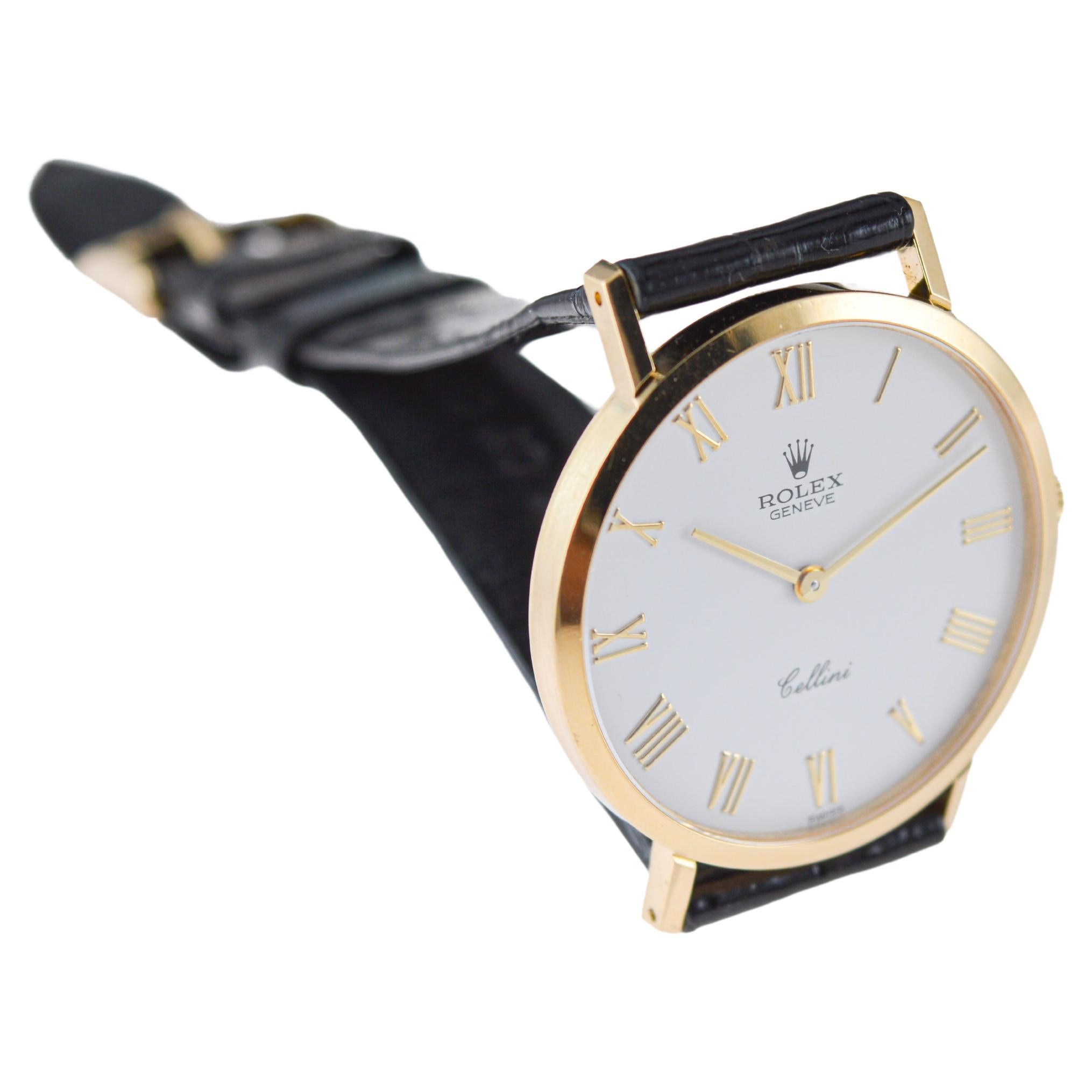 Rolex 18Kt Massivgold Cellini alle Original mit Factory-Riemen und Schnalle 1990er Jahre 3