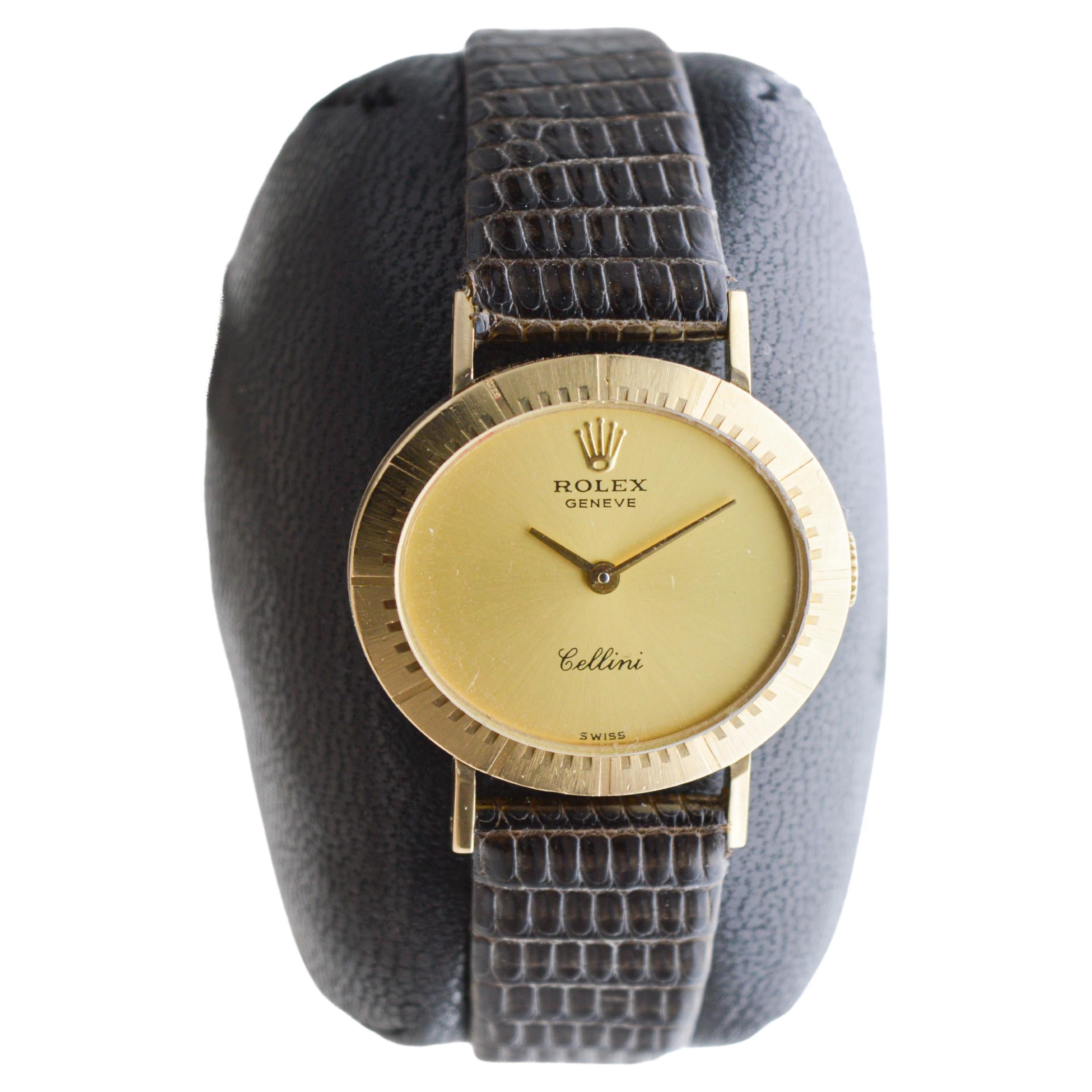 Rolex Montre Cellini série pour femme en or massif 18 carats dans son état d'origine, années 1980