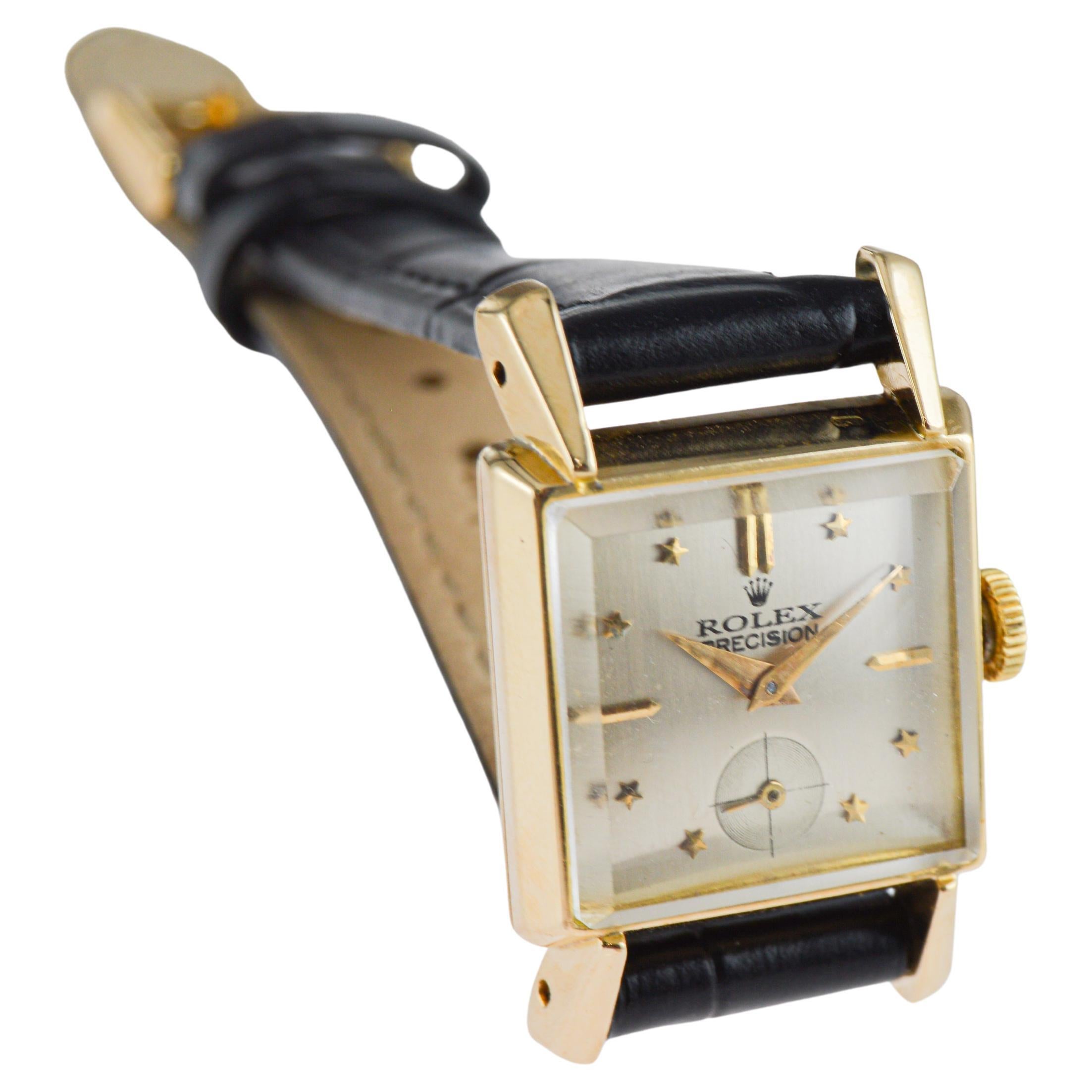 Reloj Rolex Art Déco de oro macizo de 18 quilates para señora, circa años 50 en venta 5