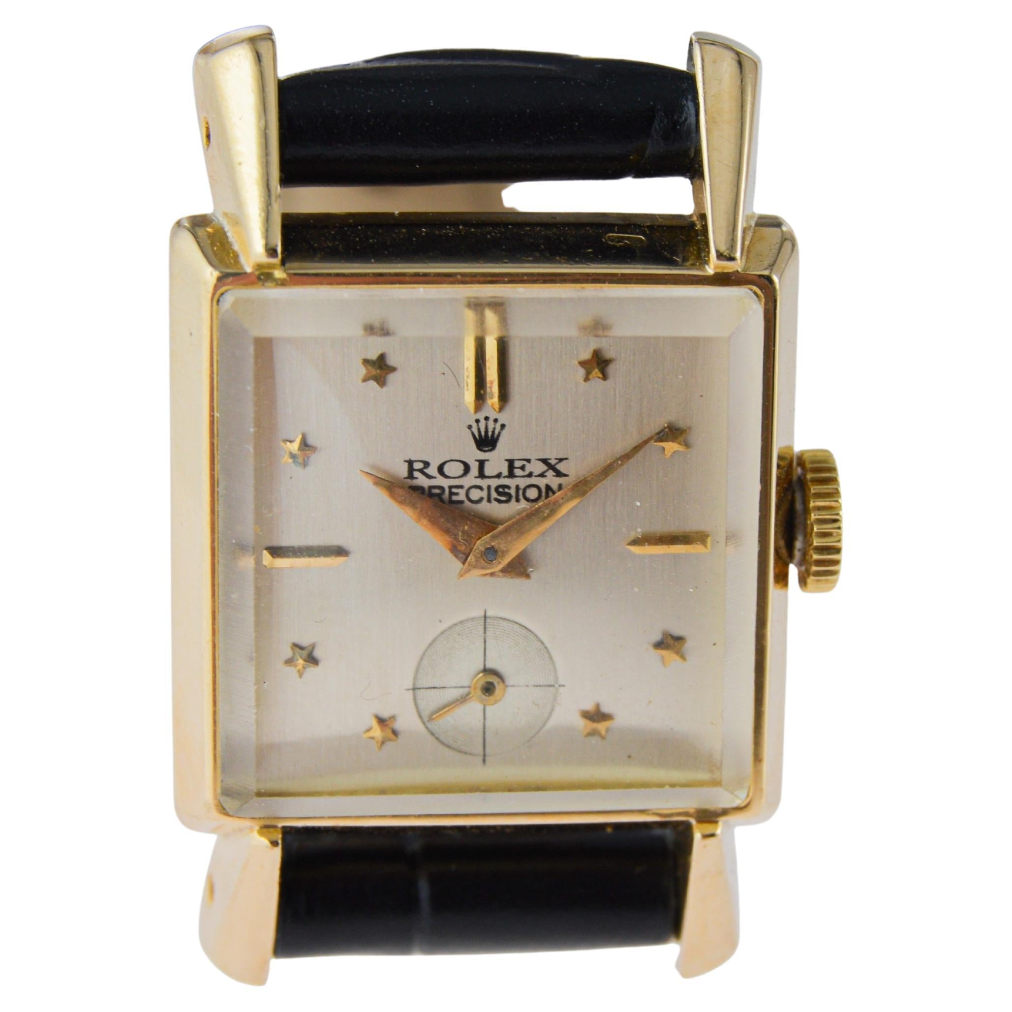 Reloj Rolex Art Déco de oro macizo de 18 quilates para señora, circa años 50 en venta 6