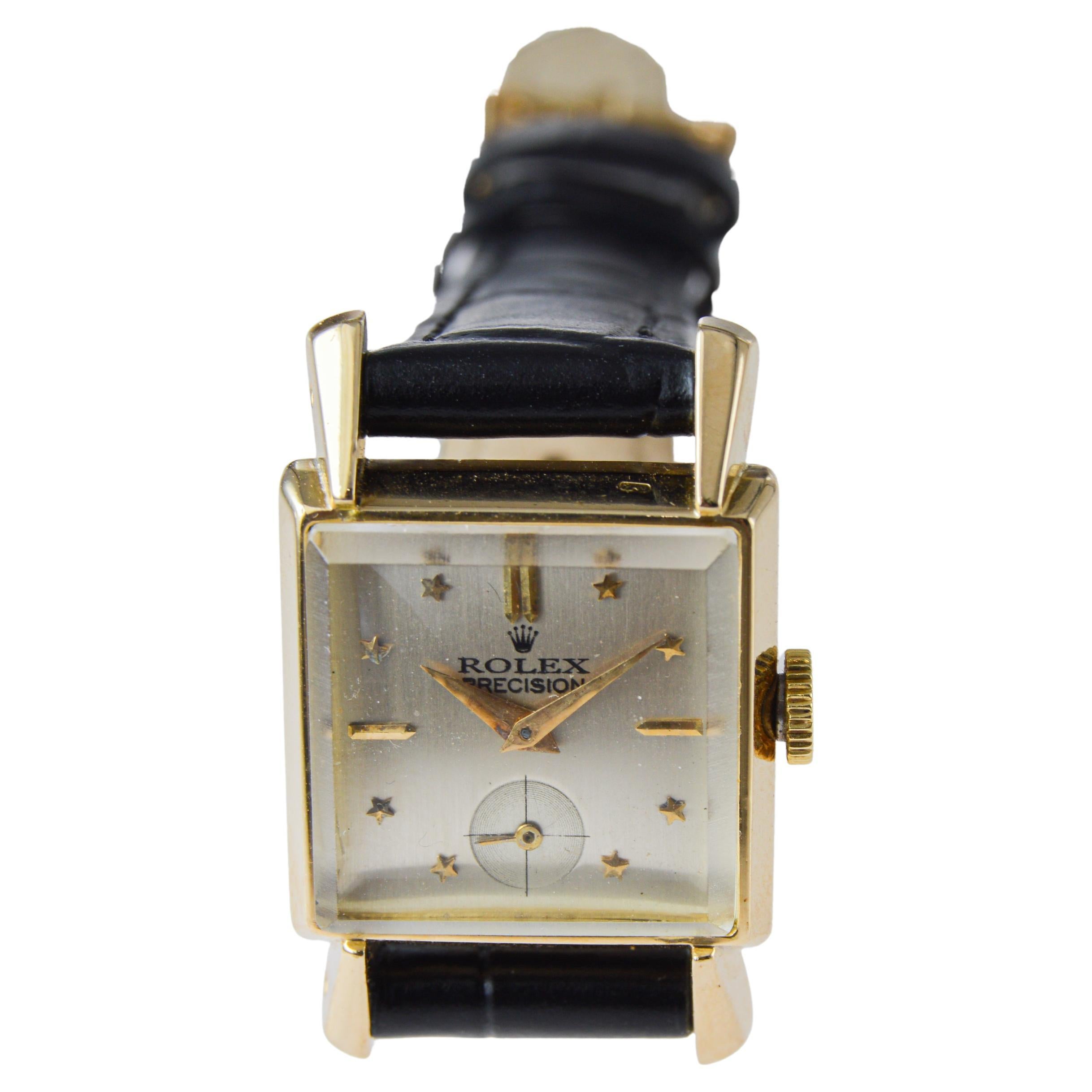 Reloj Rolex Art Déco de oro macizo de 18 quilates para señora, circa años 50 en venta 7