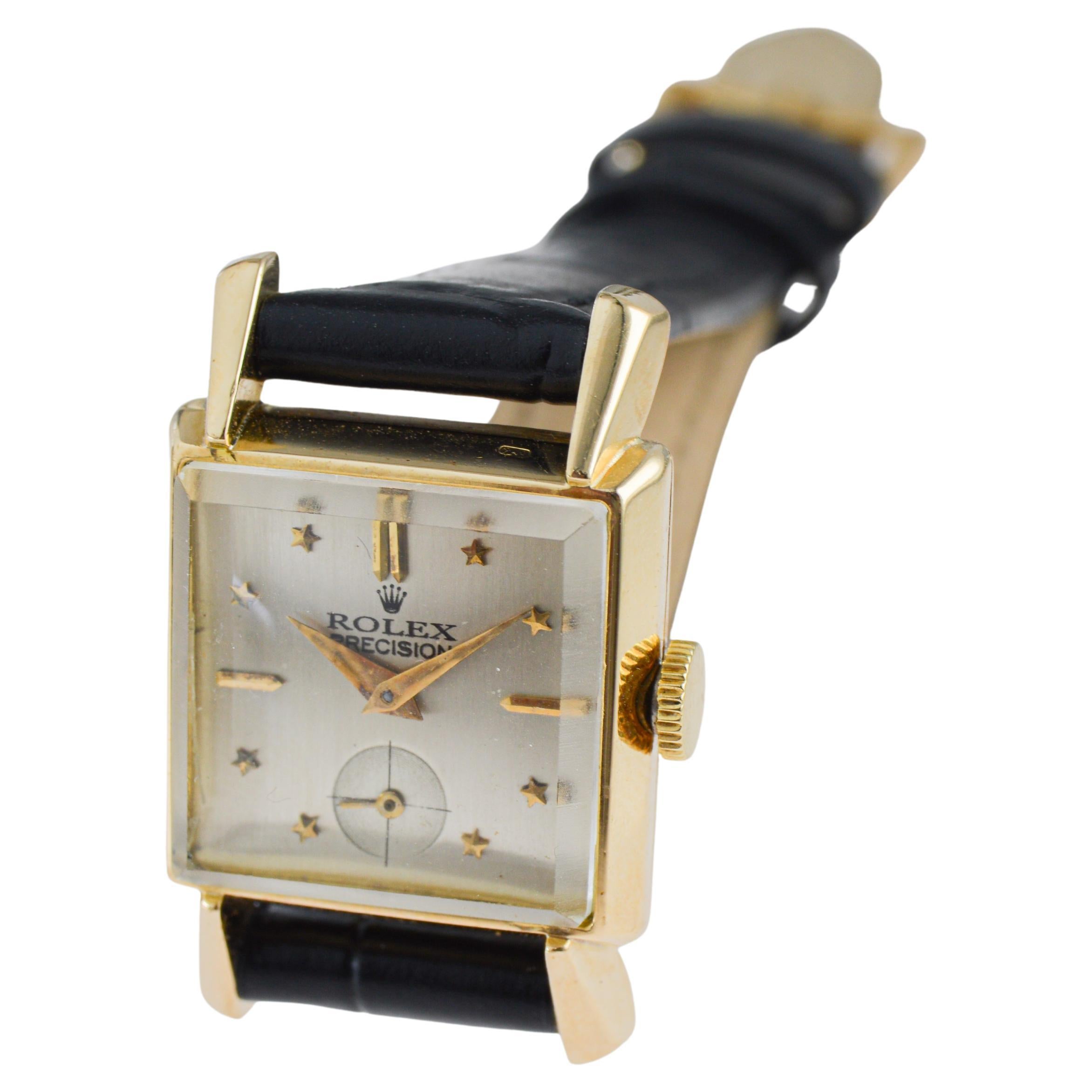 Reloj Rolex Art Déco de oro macizo de 18 quilates para señora, circa años 50 en venta 8