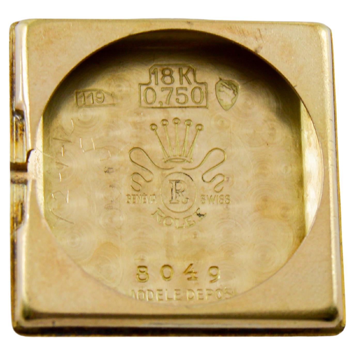 Reloj Rolex Art Déco de oro macizo de 18 quilates para señora, circa años 50 en venta 10
