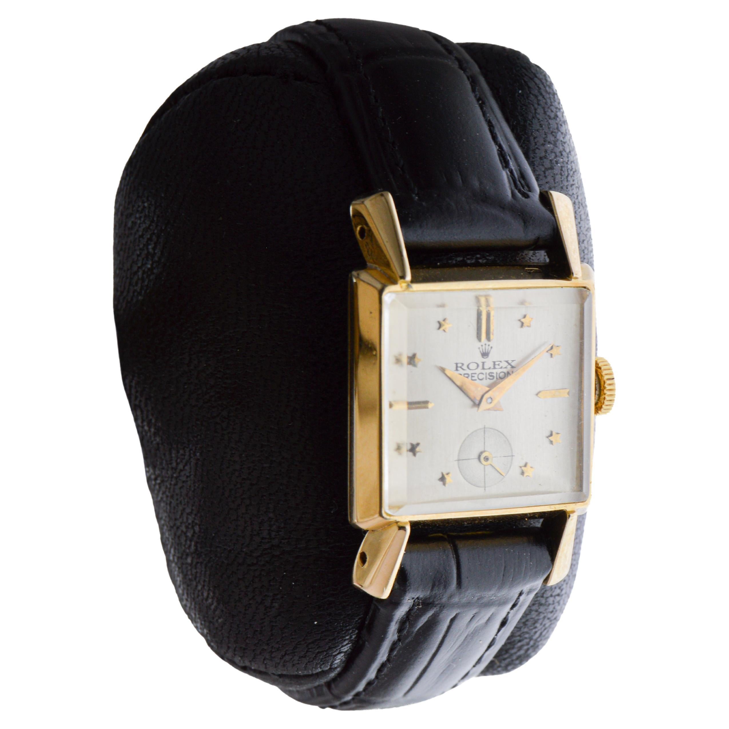 Reloj Rolex Art Déco de oro macizo de 18 quilates para señora, circa años 50 Art Decó en venta