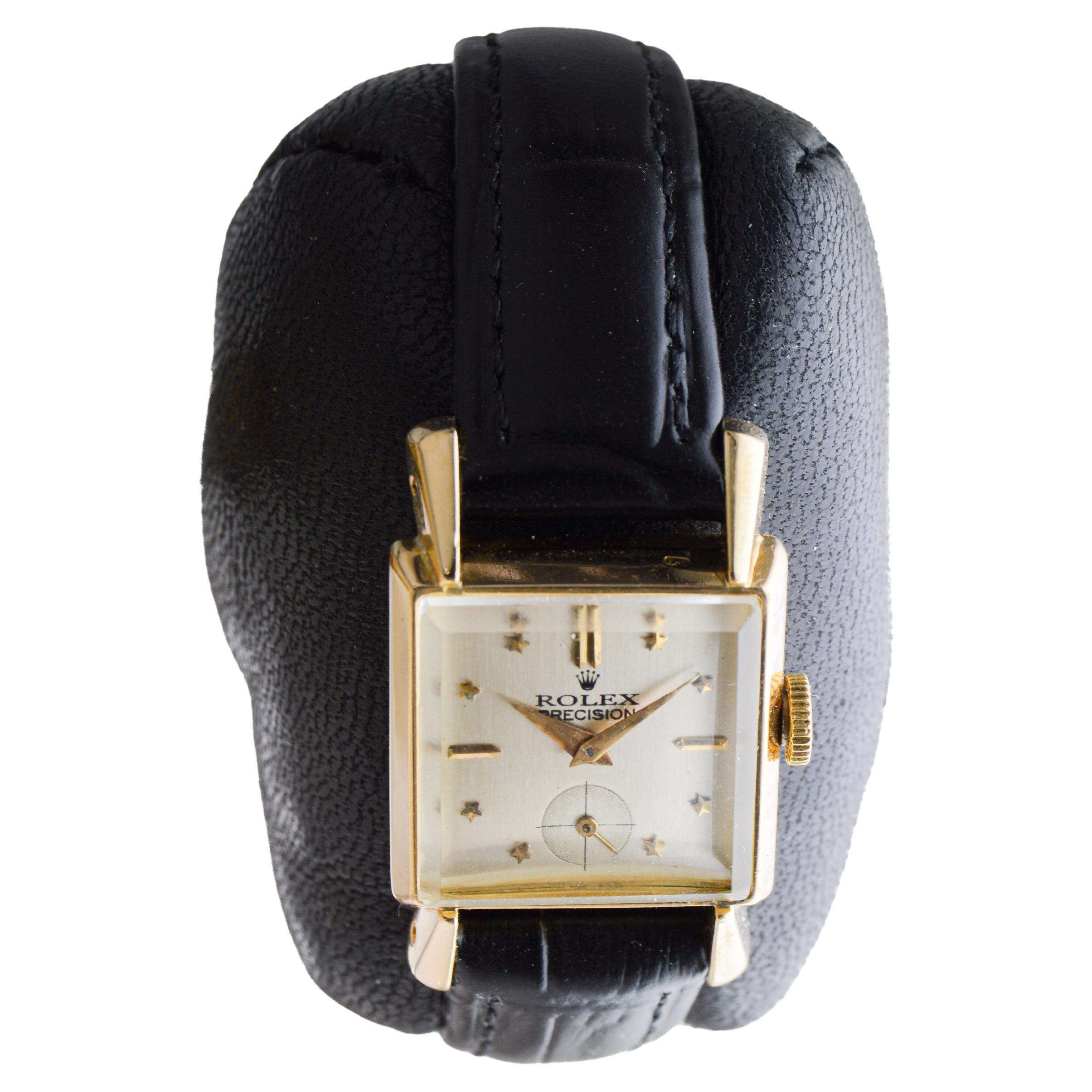 De las mujeres Reloj Rolex Art Déco de oro macizo de 18 quilates para señora, circa años 50 en venta