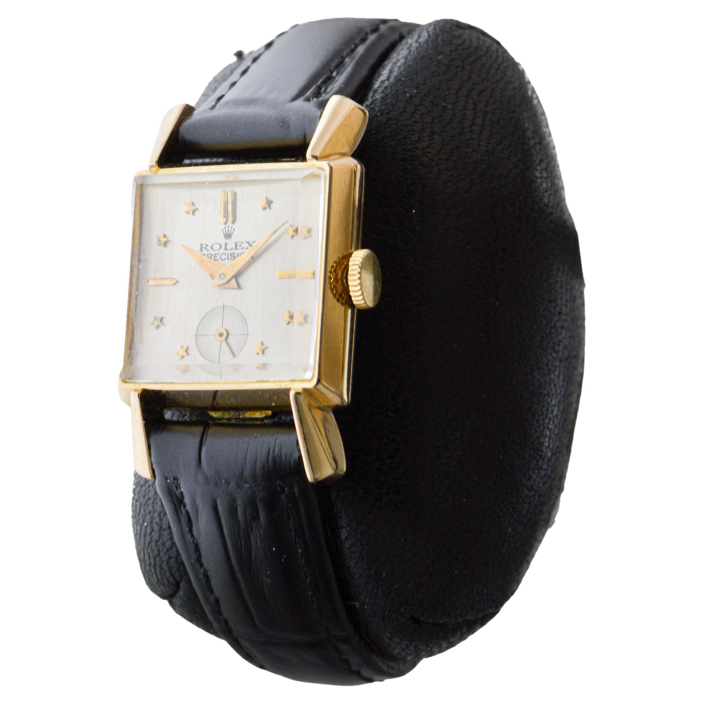 Reloj Rolex Art Déco de oro macizo de 18 quilates para señora, circa años 50 en venta 1