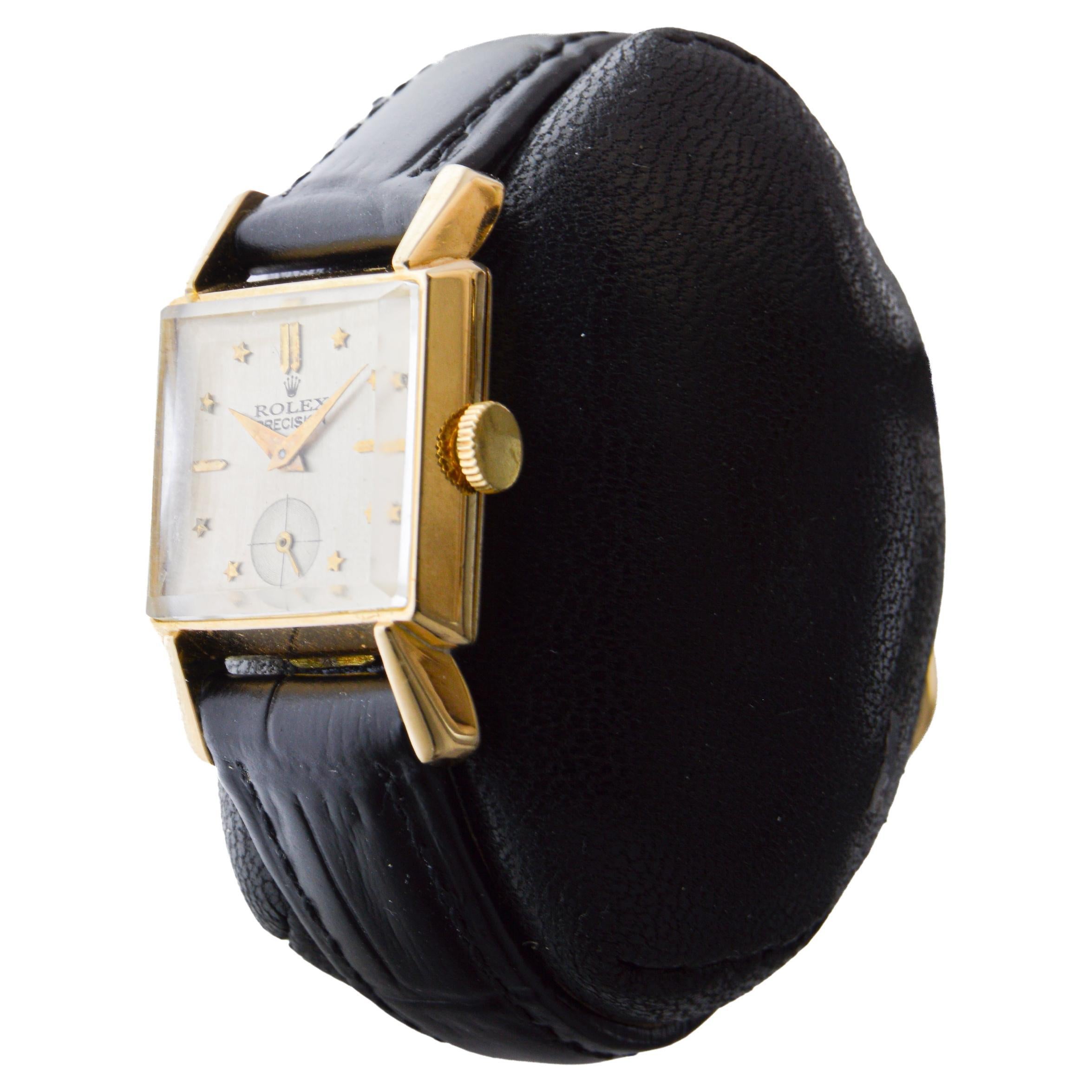 Reloj Rolex Art Déco de oro macizo de 18 quilates para señora, circa años 50 en venta 2