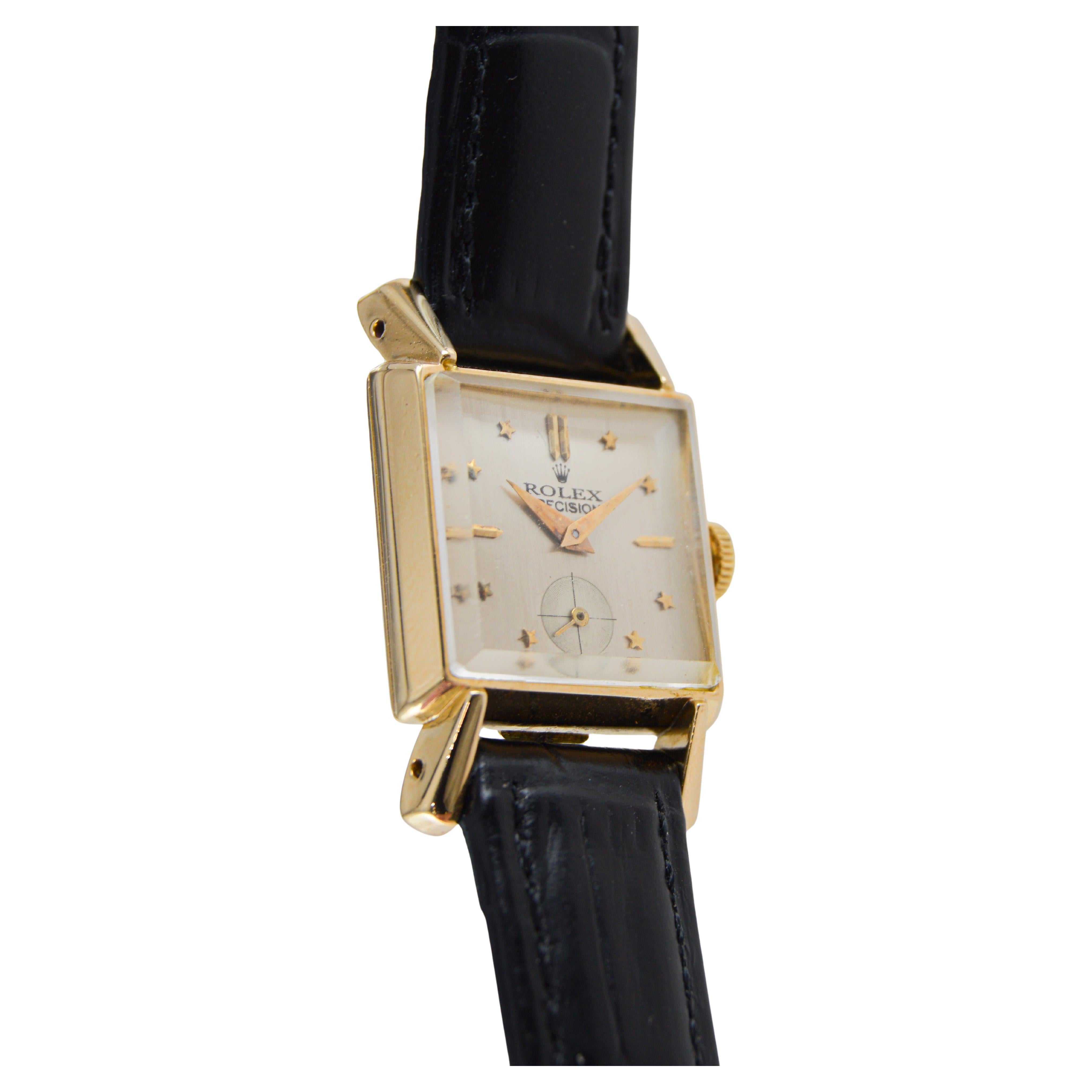 Reloj Rolex Art Déco de oro macizo de 18 quilates para señora, circa años 50 en venta 3