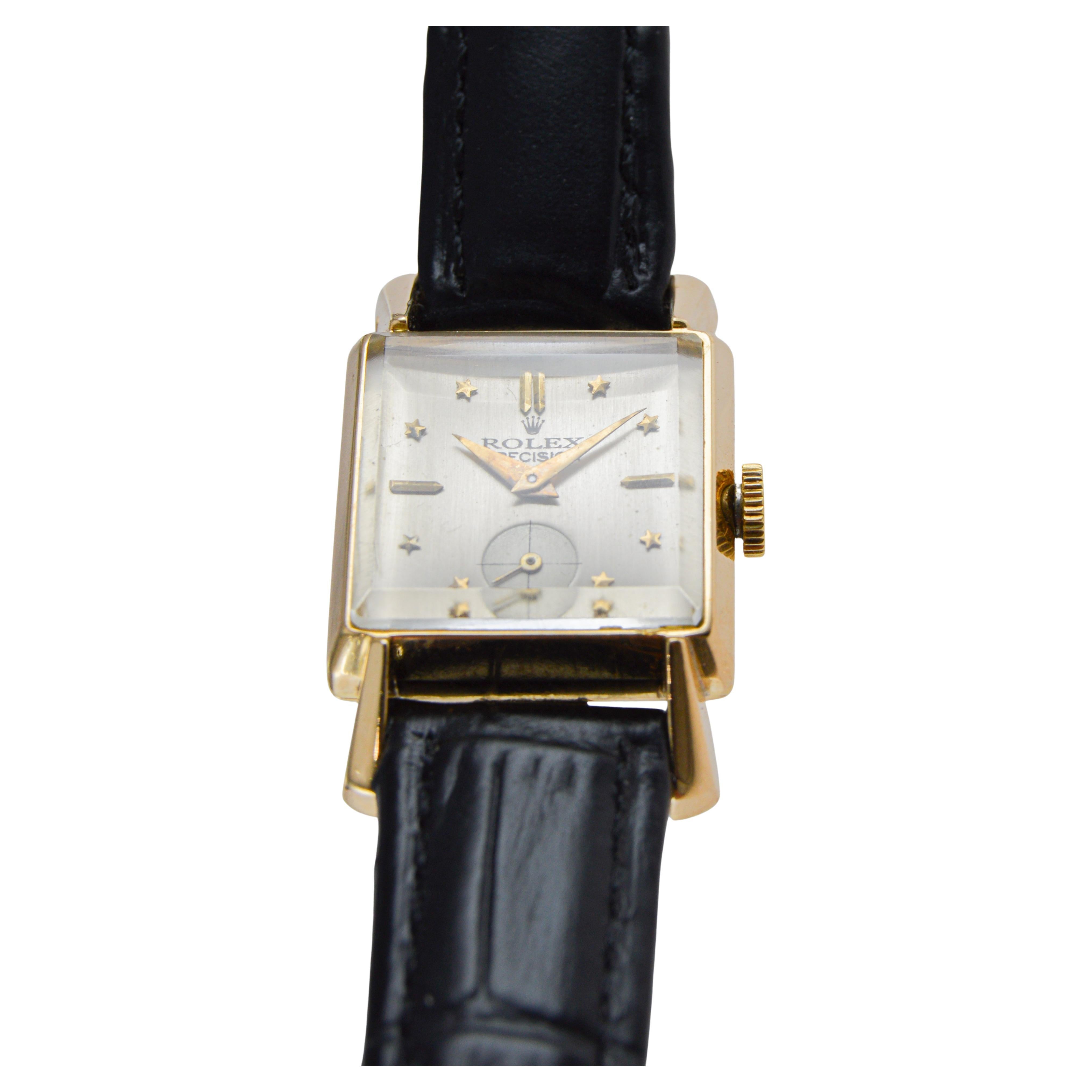 Reloj Rolex Art Déco de oro macizo de 18 quilates para señora, circa años 50 en venta 4