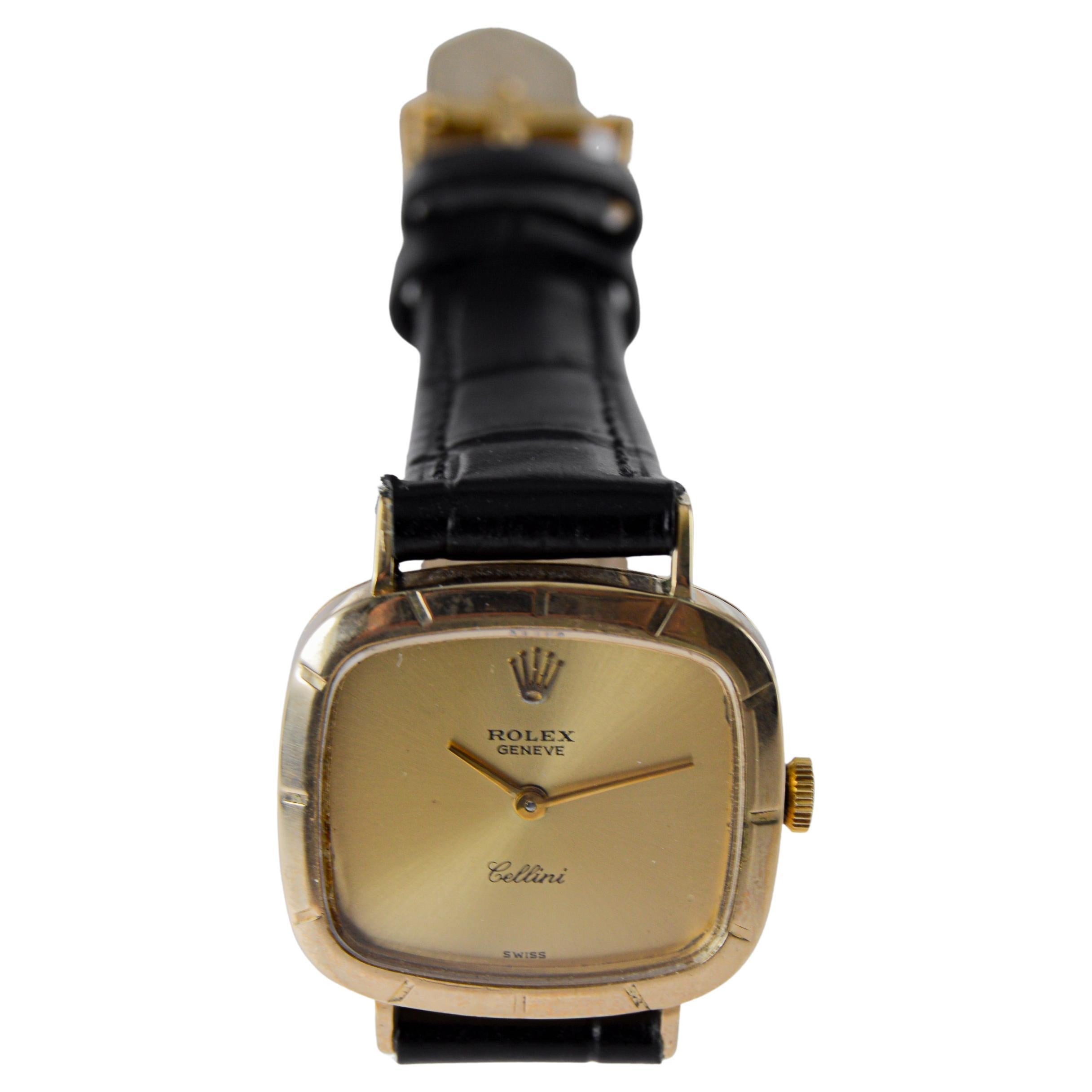 Rolex Montre Cellini pour dames en or massif 18Kt 1970 avec cadran champagne d'origine en vente 6