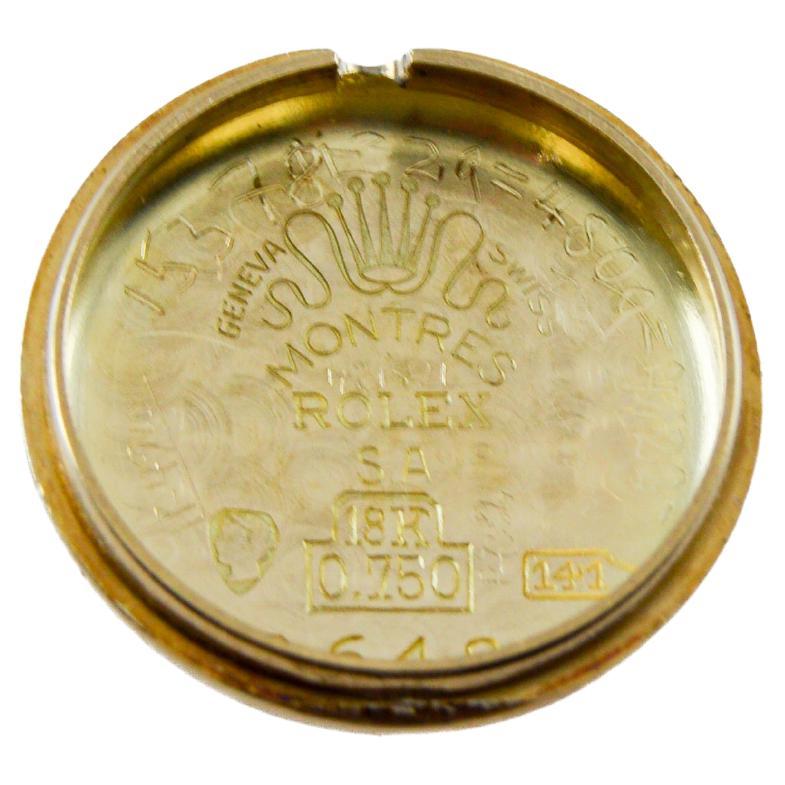 Rolex Orologio da donna in oro massiccio 18Kt del 1950 circa con quadrante originale in vendita 10