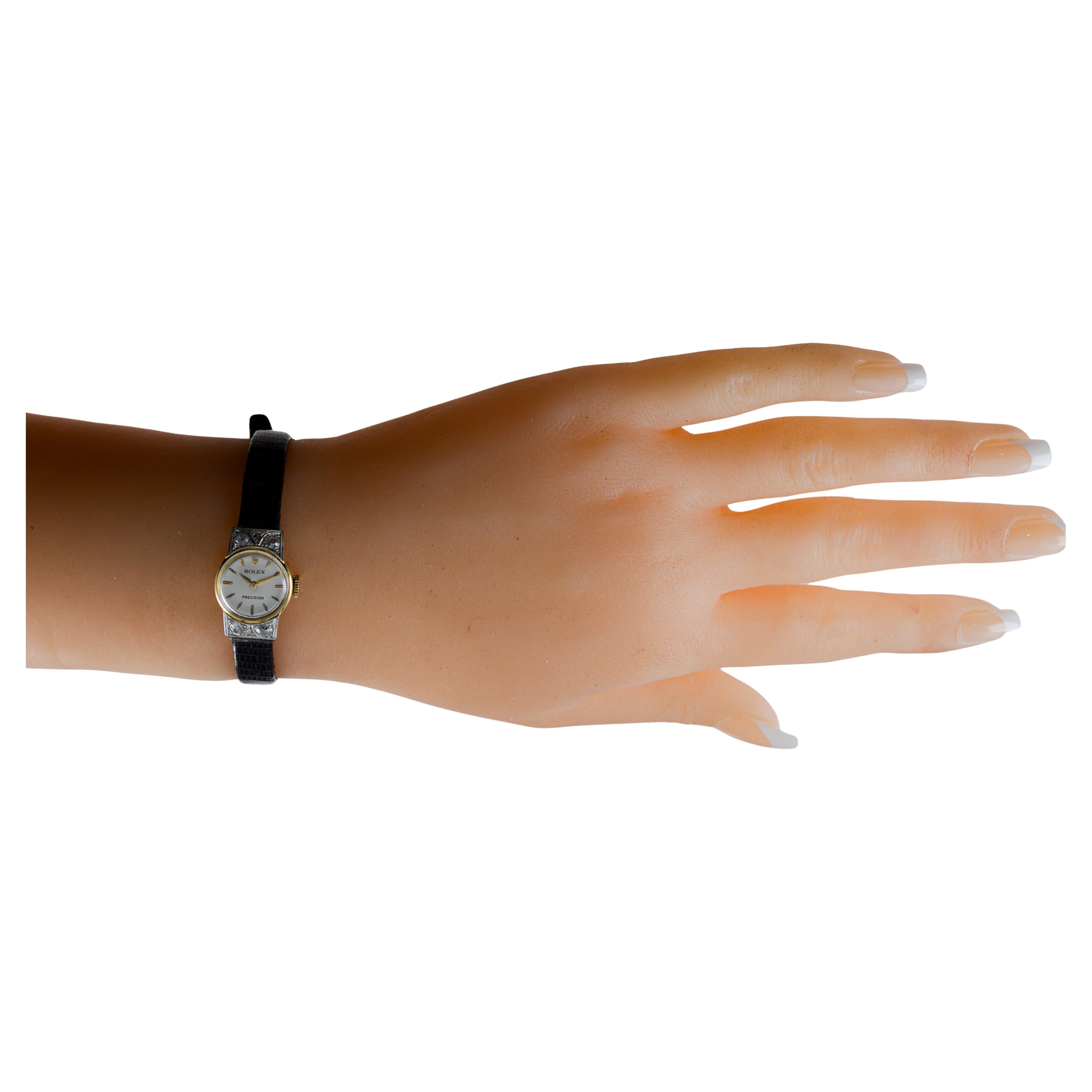 Rolex 18Kt Solid Gold Ladies Dress Watch circa 1950 with Original Dial in vendita 12