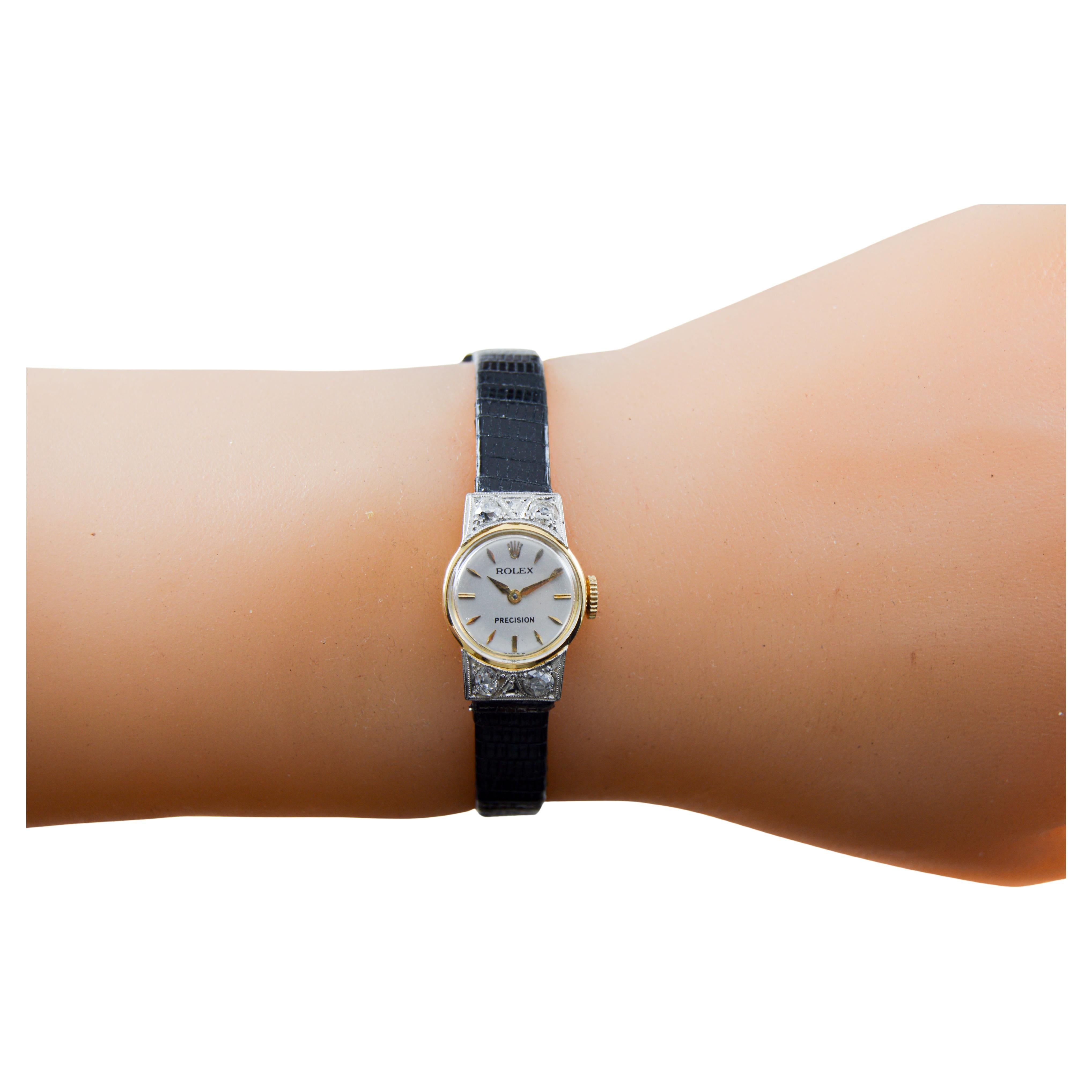 Rolex Orologio da donna in oro massiccio 18Kt del 1950 circa con quadrante originale in vendita 13
