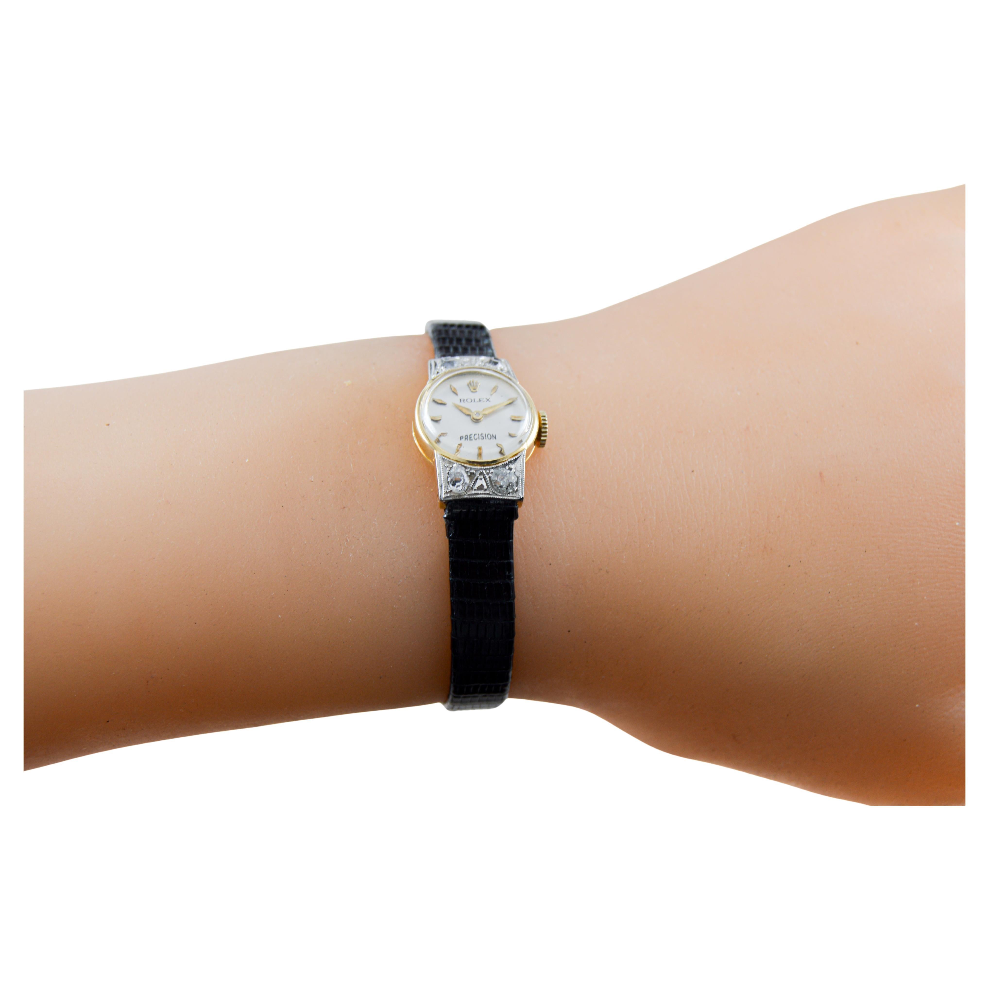 Rolex 18Kt Solid Gold Ladies Dress Watch circa 1950 with Original Dial in vendita 14