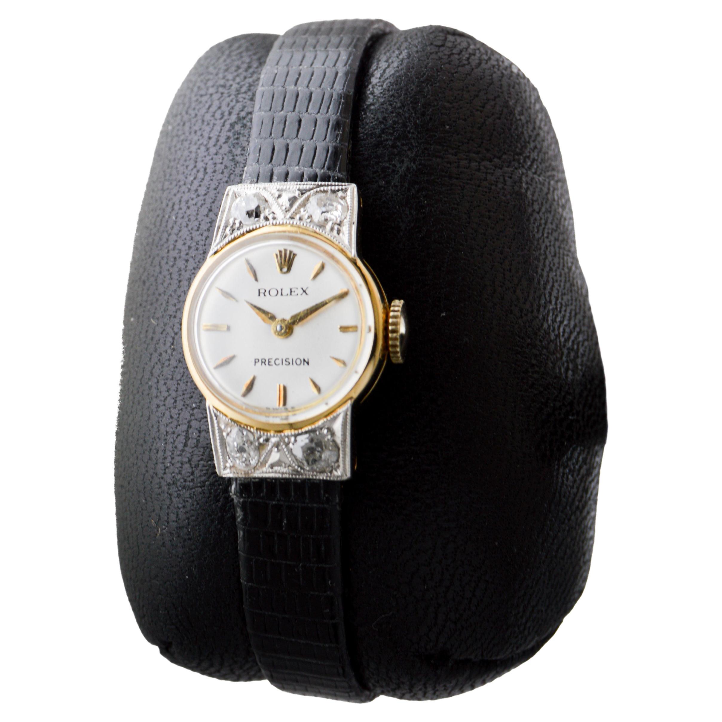 Donna Rolex Orologio da donna in oro massiccio 18Kt del 1950 circa con quadrante originale in vendita