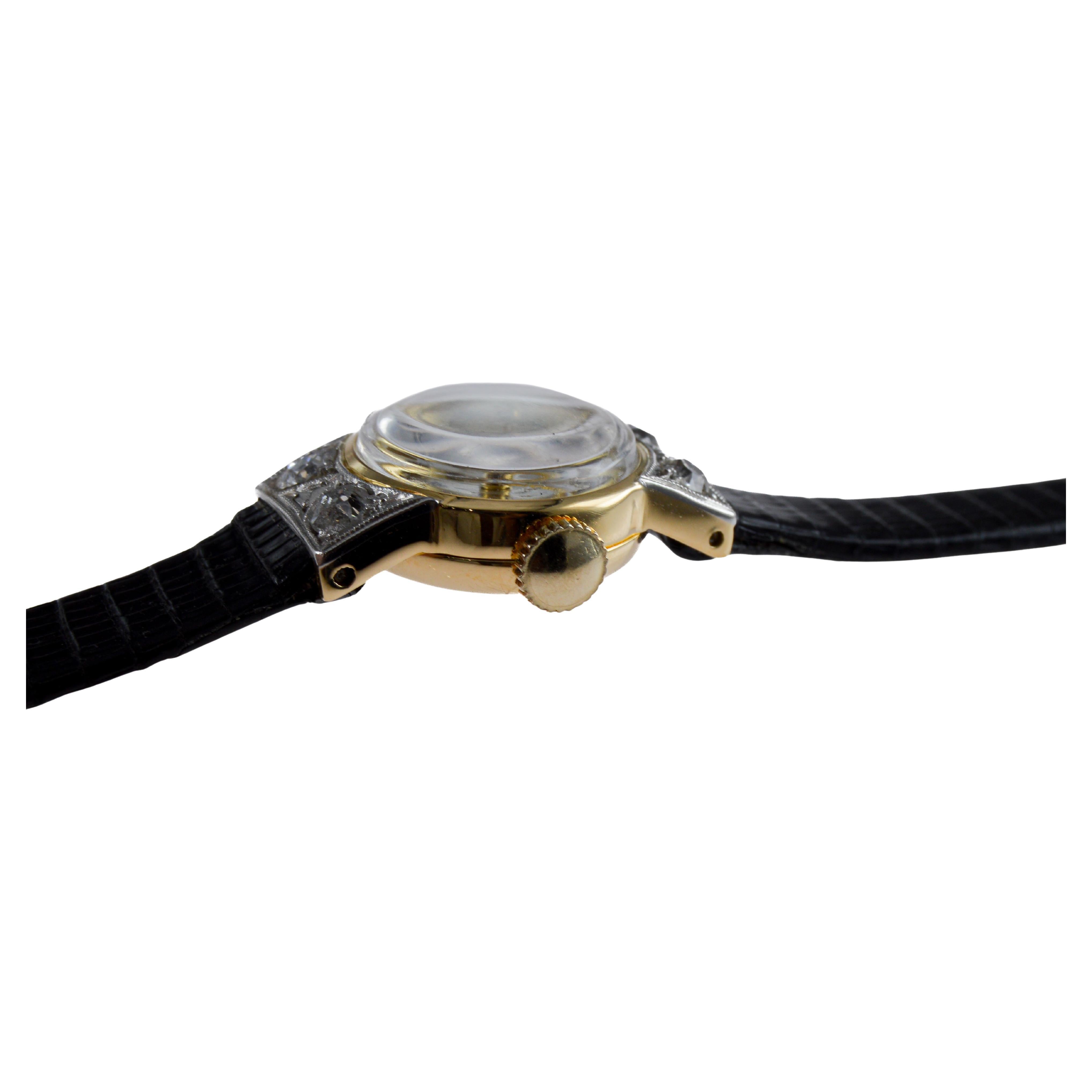 Rolex Orologio da donna in oro massiccio 18Kt del 1950 circa con quadrante originale in vendita 3