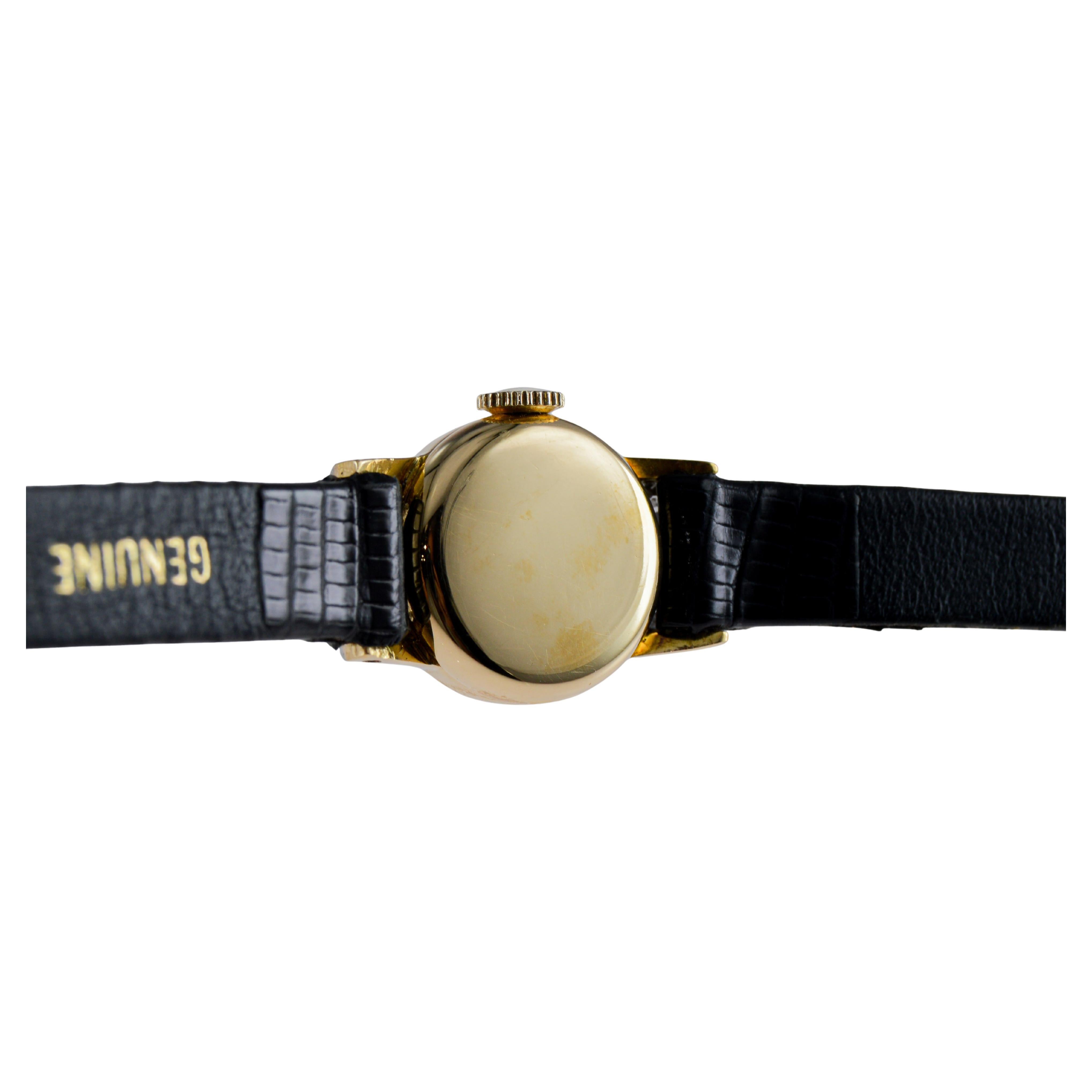 Rolex Orologio da donna in oro massiccio 18Kt del 1950 circa con quadrante originale in vendita 4