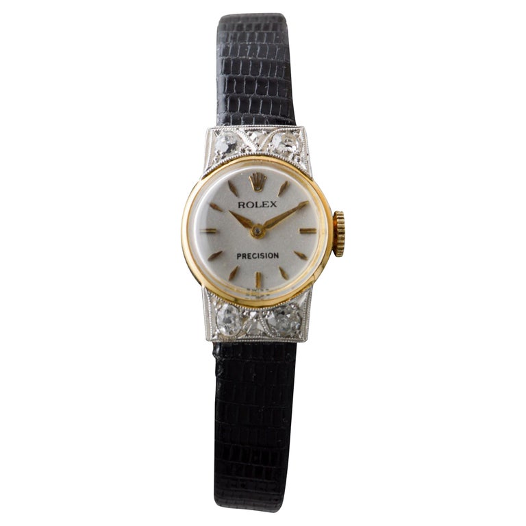 chinese dress ladies Vintage 1950's Rolex 14k White Gold Ladies Dress Bracelet Watch c.1401 main image 0