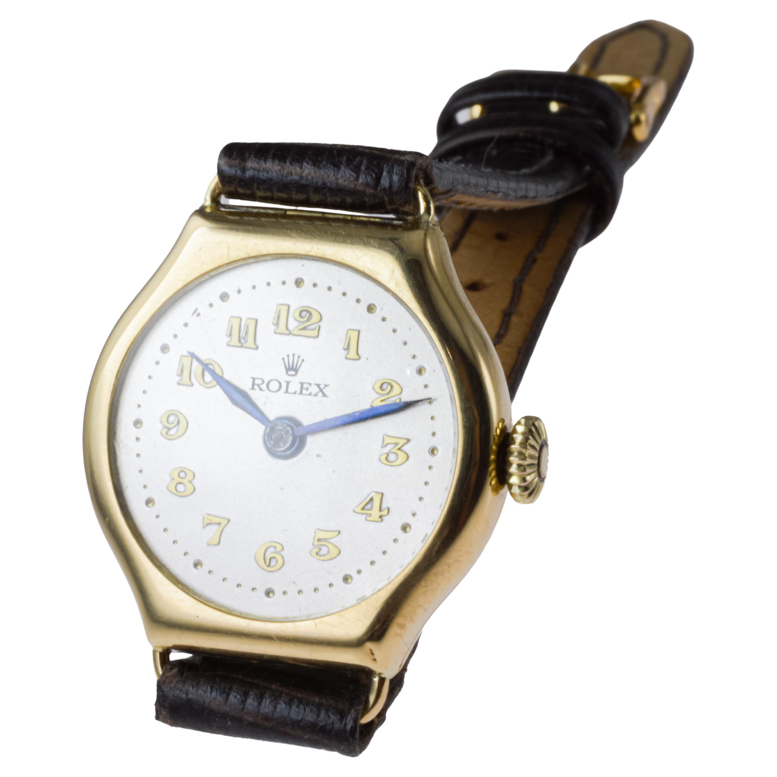 Rolex 18Kt Solid Gold Ladies Tortue Shaped Watch from 1915 5