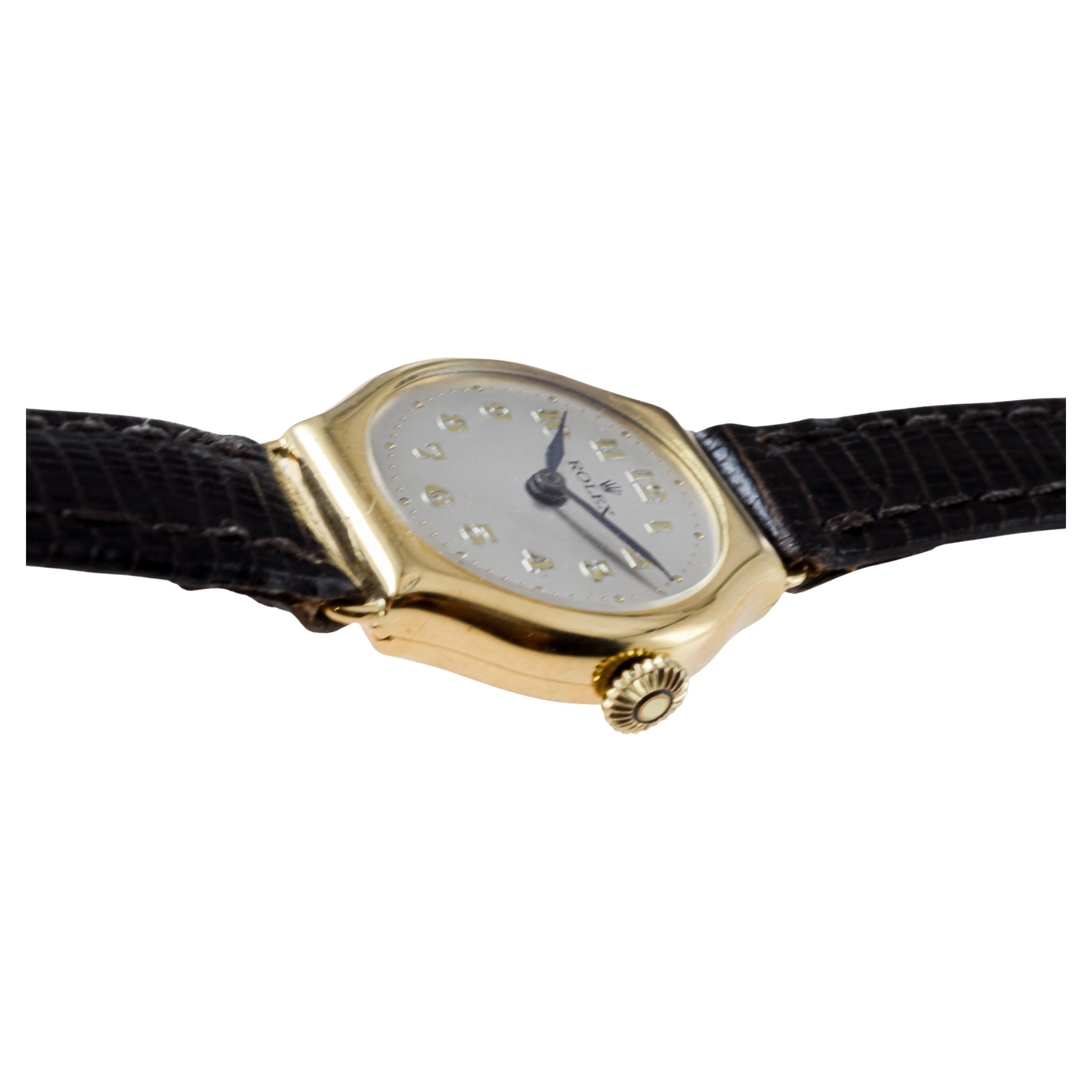 Rolex 18Kt Solid Gold Ladies Tortue Shaped Watch from 1915 6