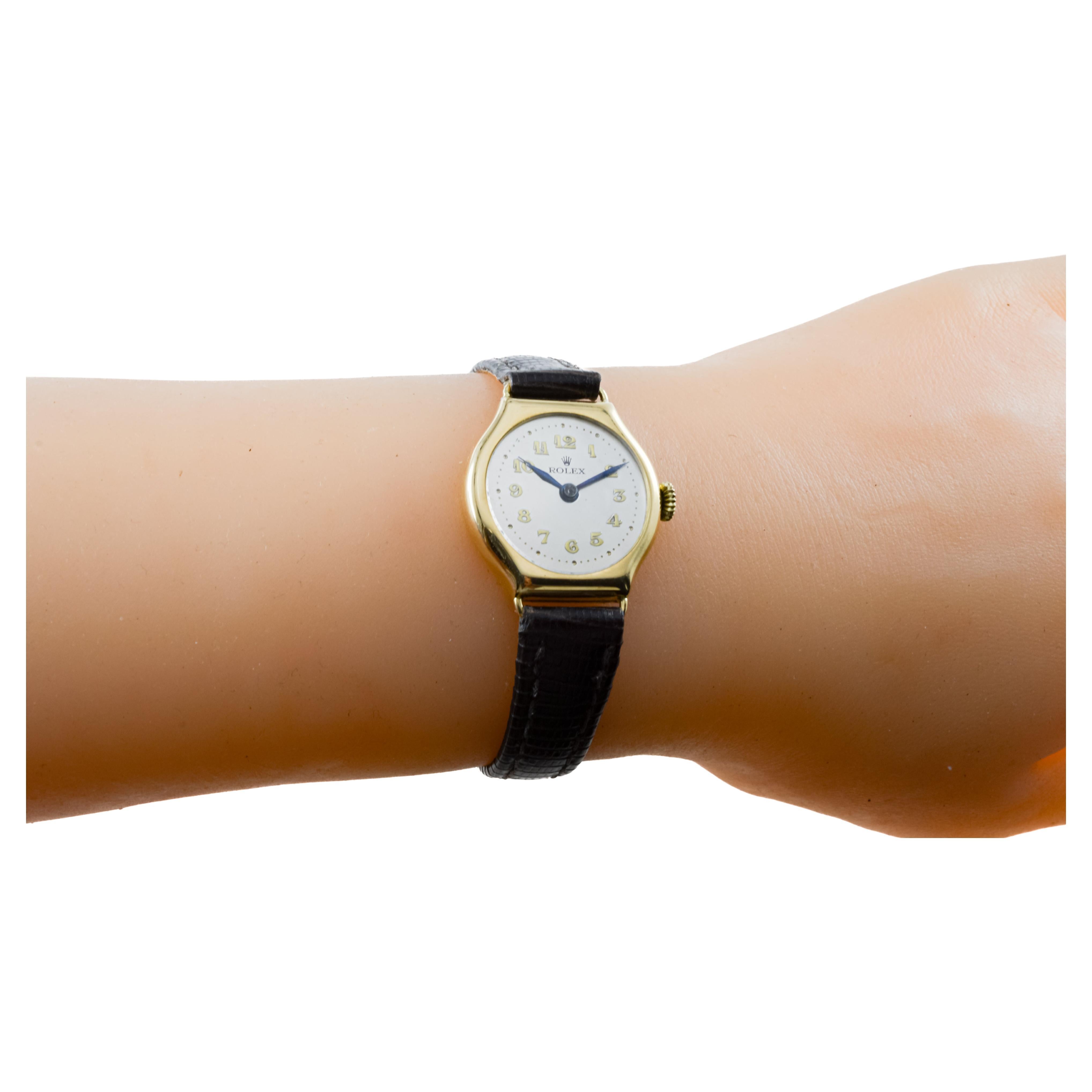 Rolex 18Kt Solid Gold Ladies Tortue Shaped Watch from 1915 9