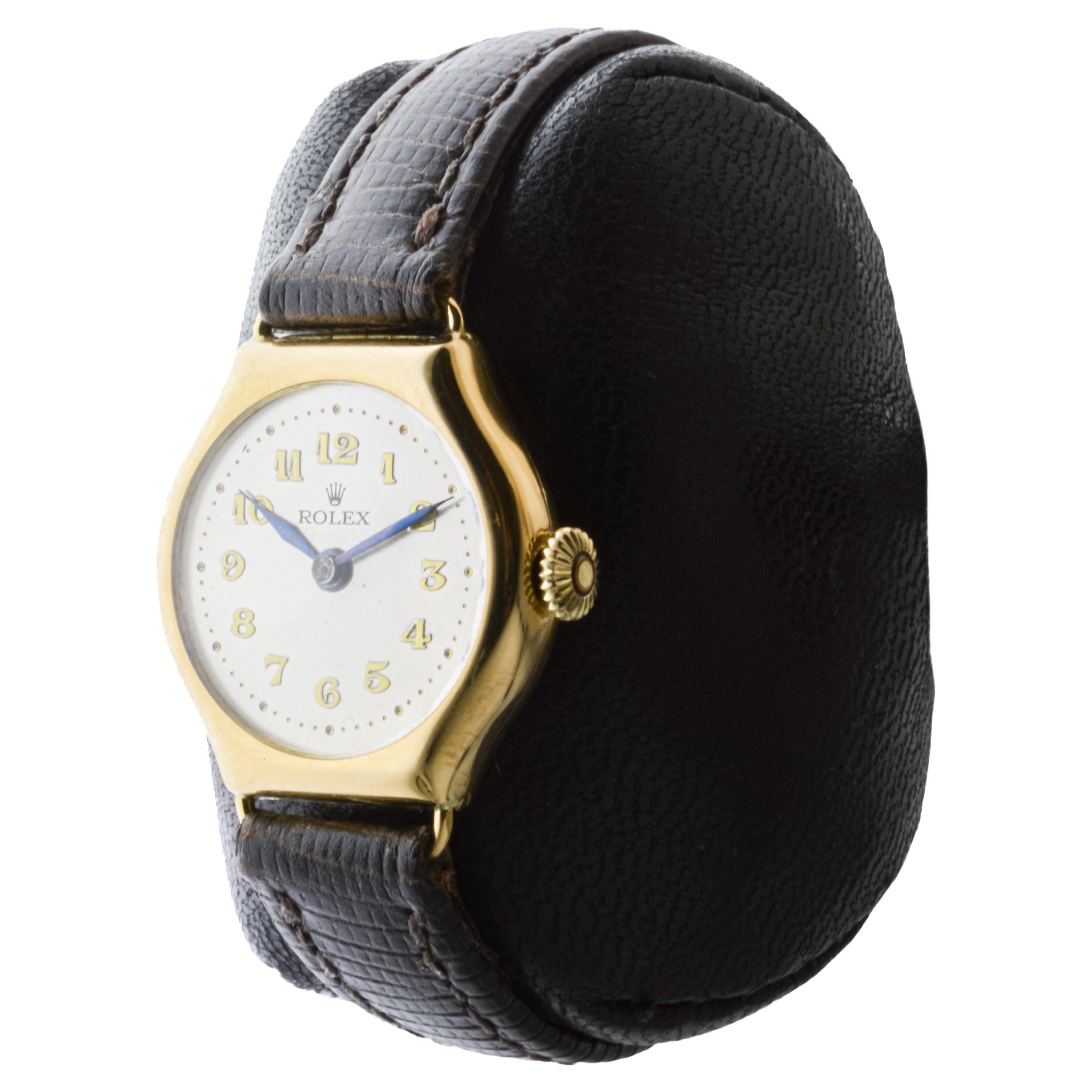 Rolex 18Kt Solid Gold Ladies Tortue Shaped Watch from 1915 1