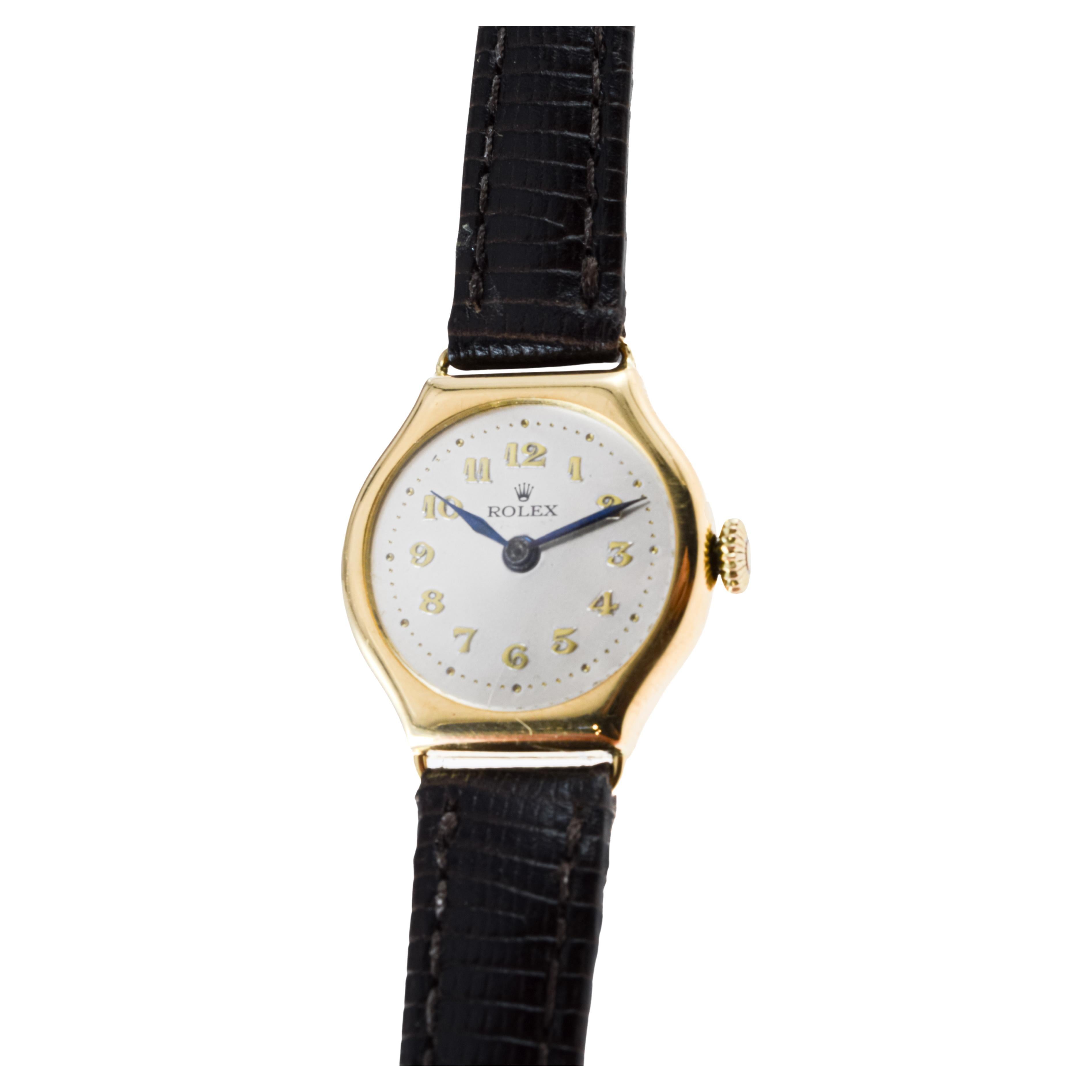 Rolex 18Kt Solid Gold Ladies Tortue Shaped Watch from 1915 2