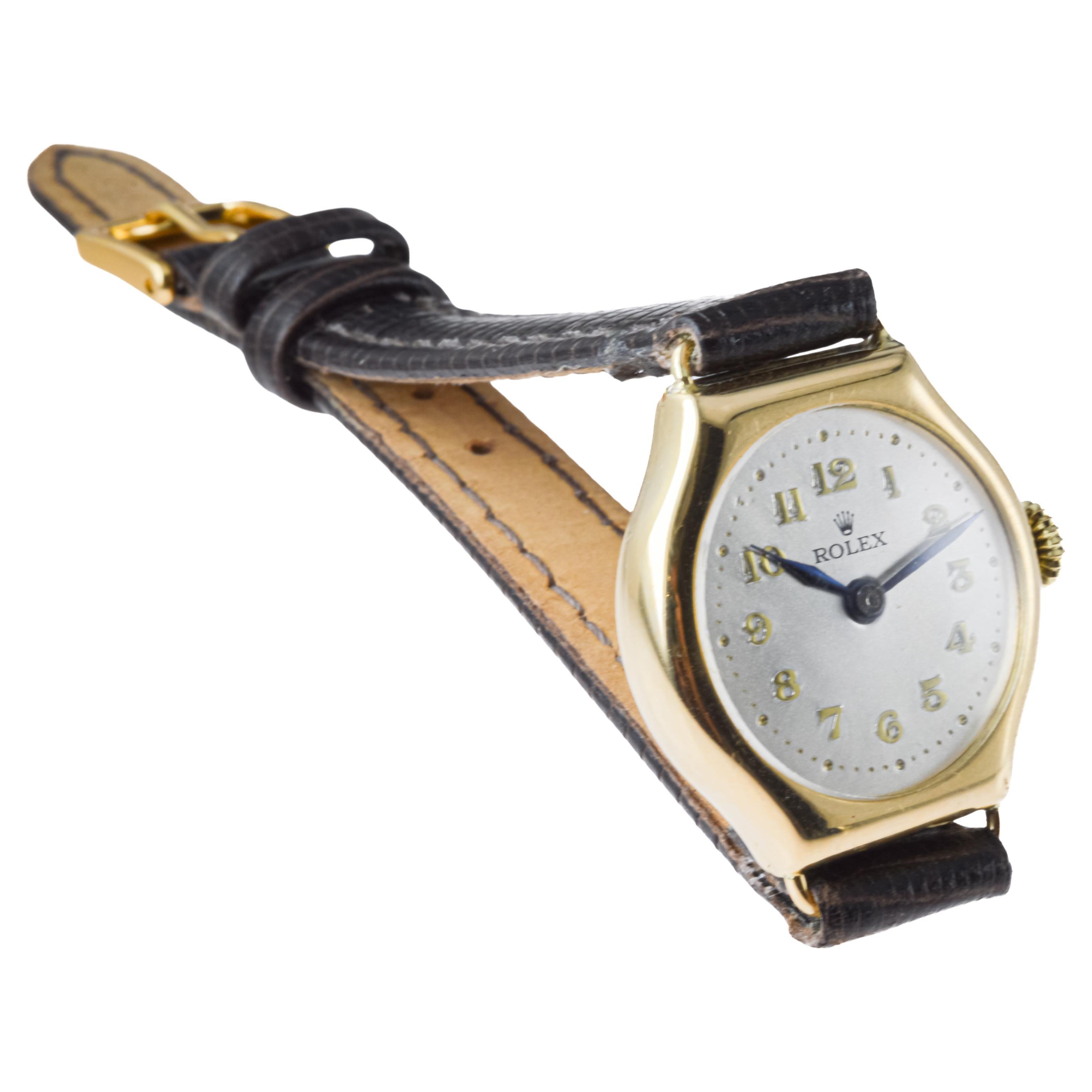 Rolex 18Kt Solid Gold Ladies Tortue Shaped Watch from 1915 3