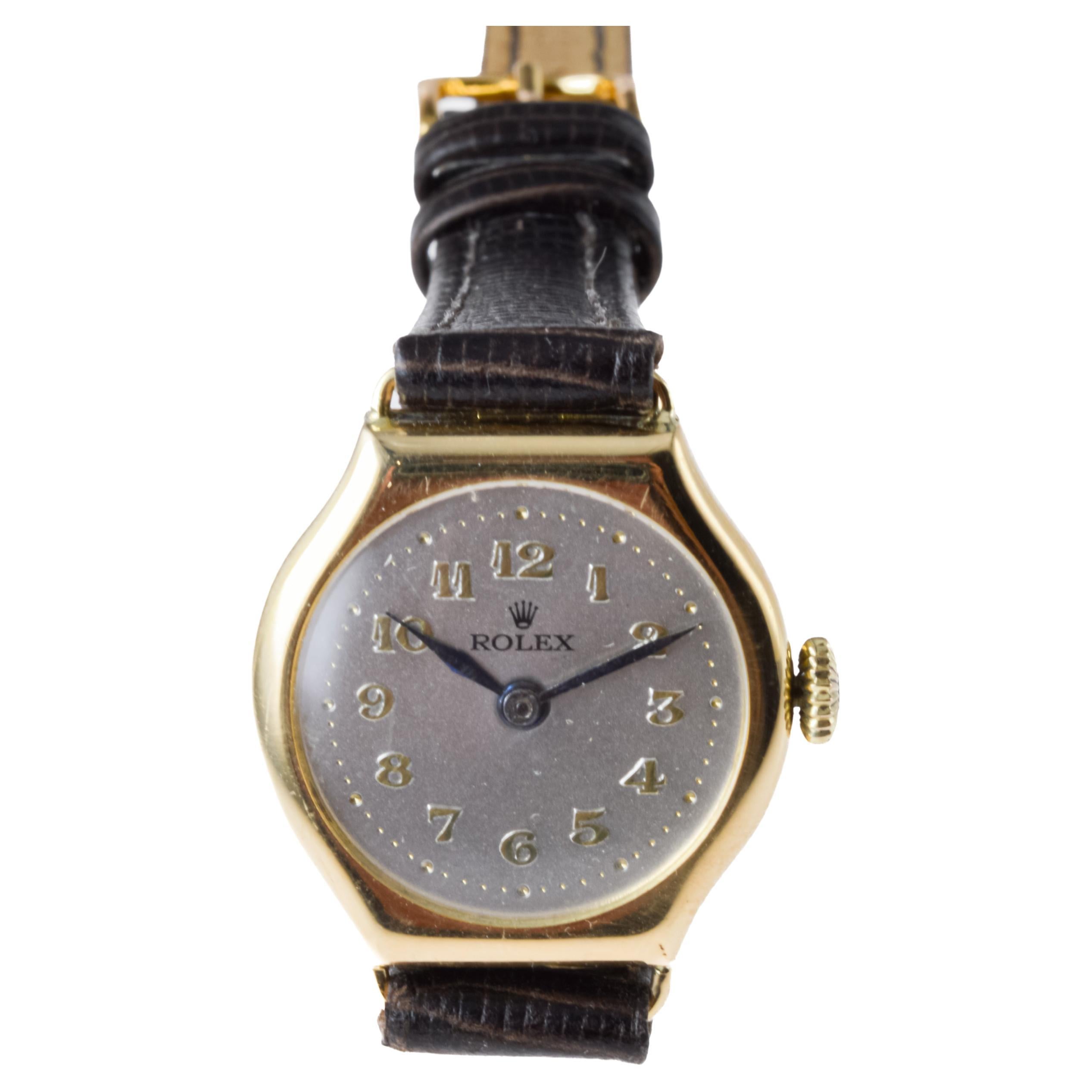 Rolex 18Kt Solid Gold Ladies Tortue Shaped Watch from 1915 4