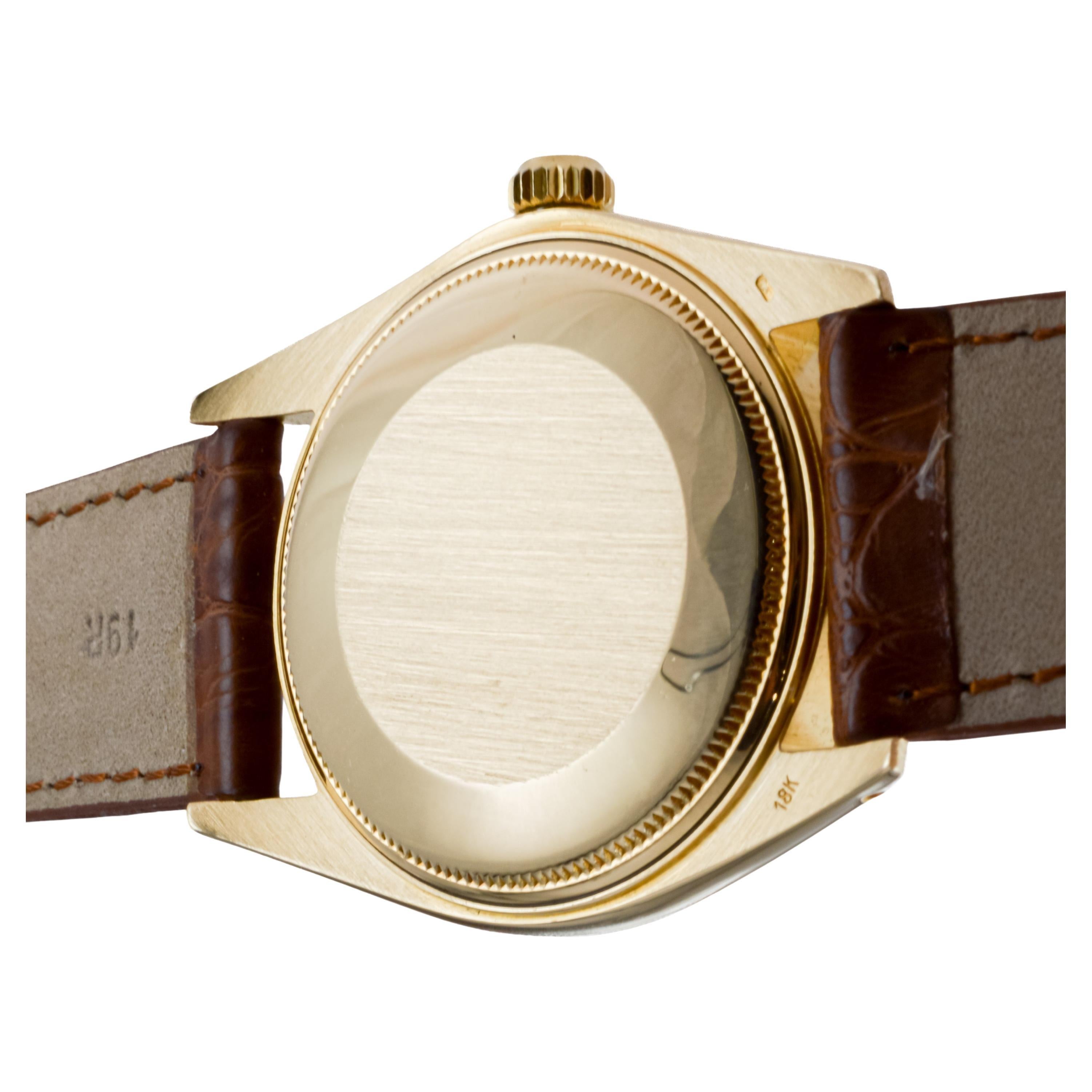 Rolex 18Kt Solid Gold Oyster Perpetual Date with Original Champagne Dial 8
