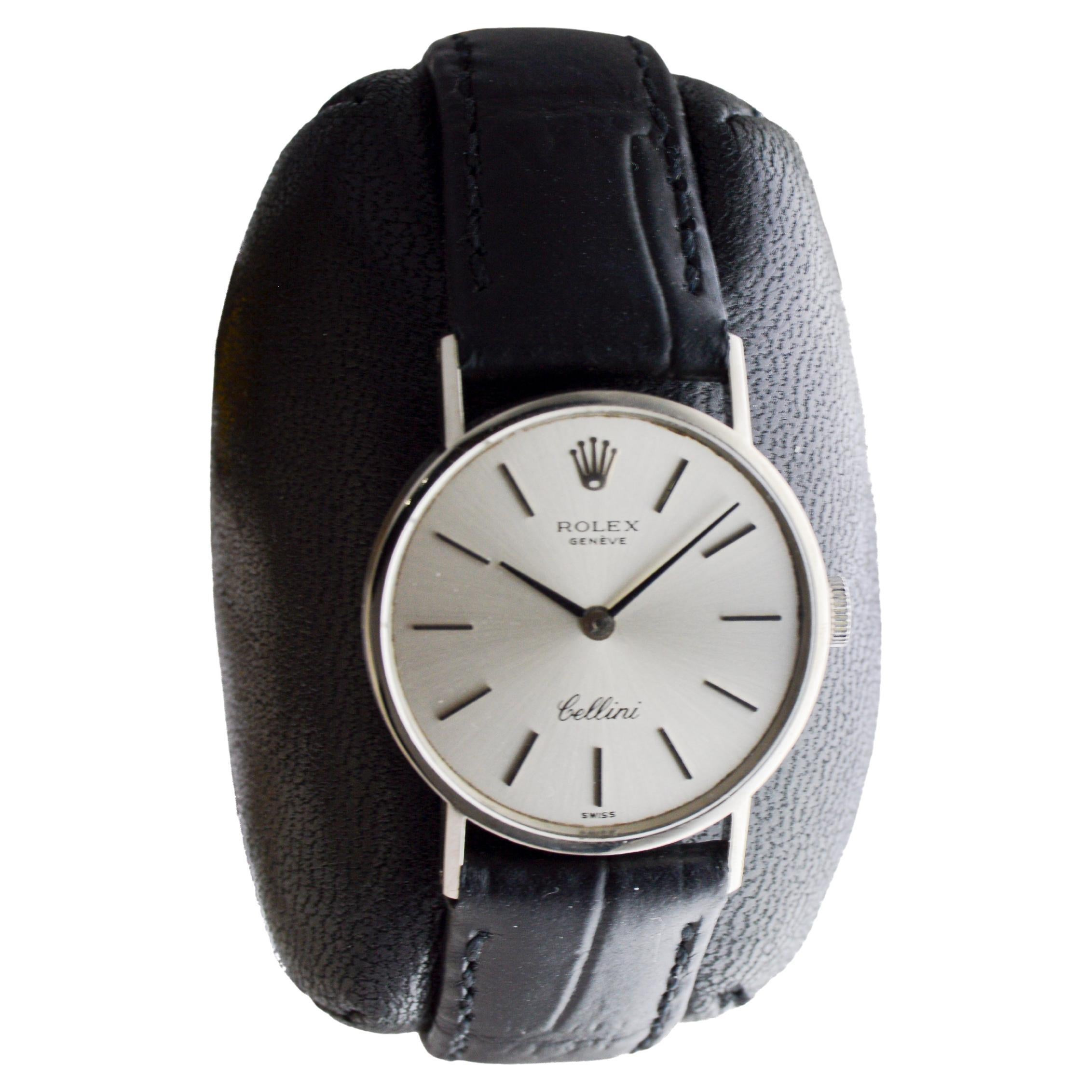 Rolex 18Kt Solid White Gold Cellini circa, 1972 Ultra Thin High Grade Movement