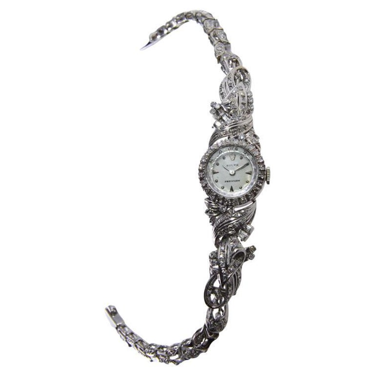 Rolex 18kt. Solid White Gold Ladies Evening Dress Watch with Diamonds, ca 1950's at 1stDibs | rolex 1628, vintage ladies rolex watches 1950s, ladies dress watches with diamonds Rolex 18kt. Solid White Gold Ladies Evening Dress Watch with Diamonds, ca 1950's at 1stDibs | rolex 1628, vintage ladies rolex watches 1950s, ladies dress watches with diamonds