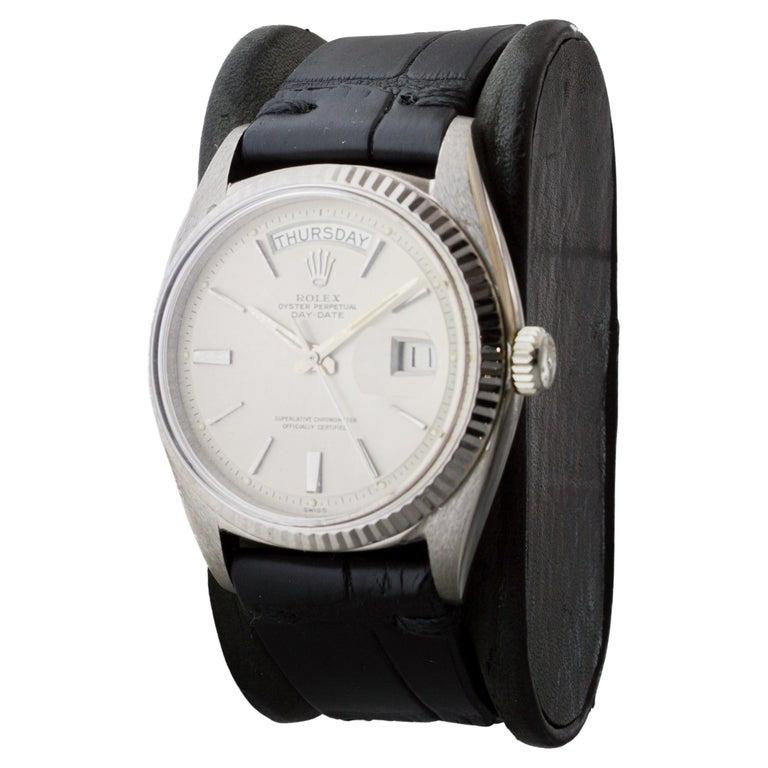 Women's or Men's Rolex 18Kt Solid White Gold President with a Flawless Original Dial from 1963 For Sale
