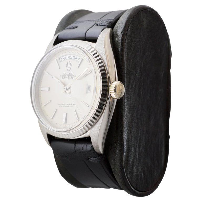 Rolex 18Kt Solid White Gold President with a Flawless Original Dial from 1963 For Sale 1